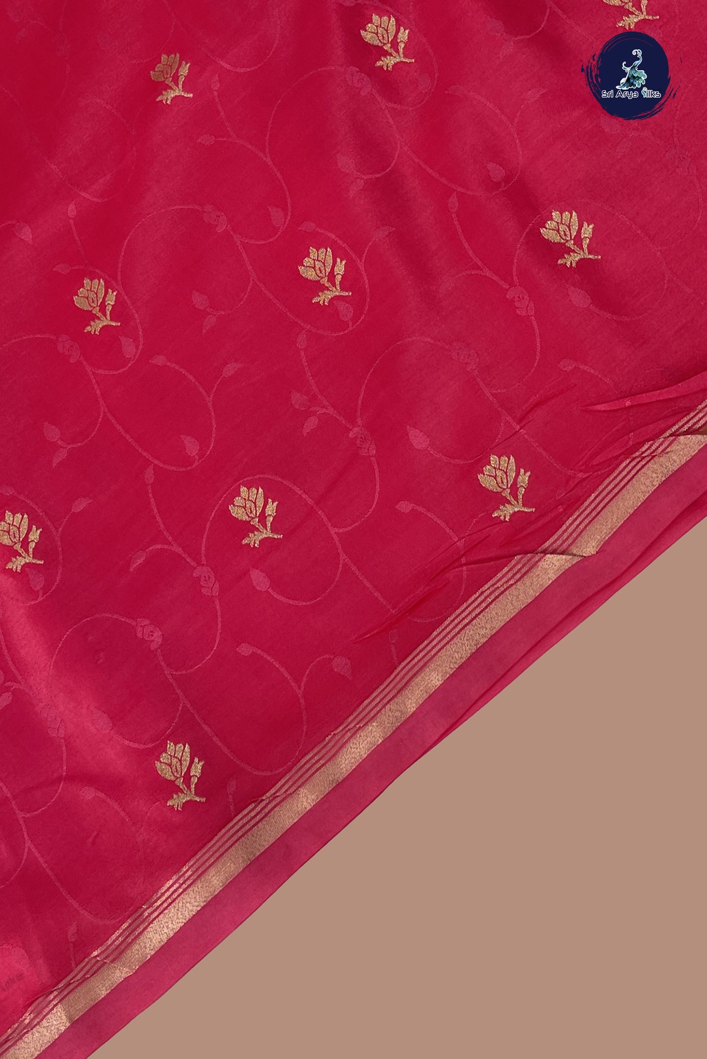 Dark Pink Semi Silk Saree With Embossed Pattern