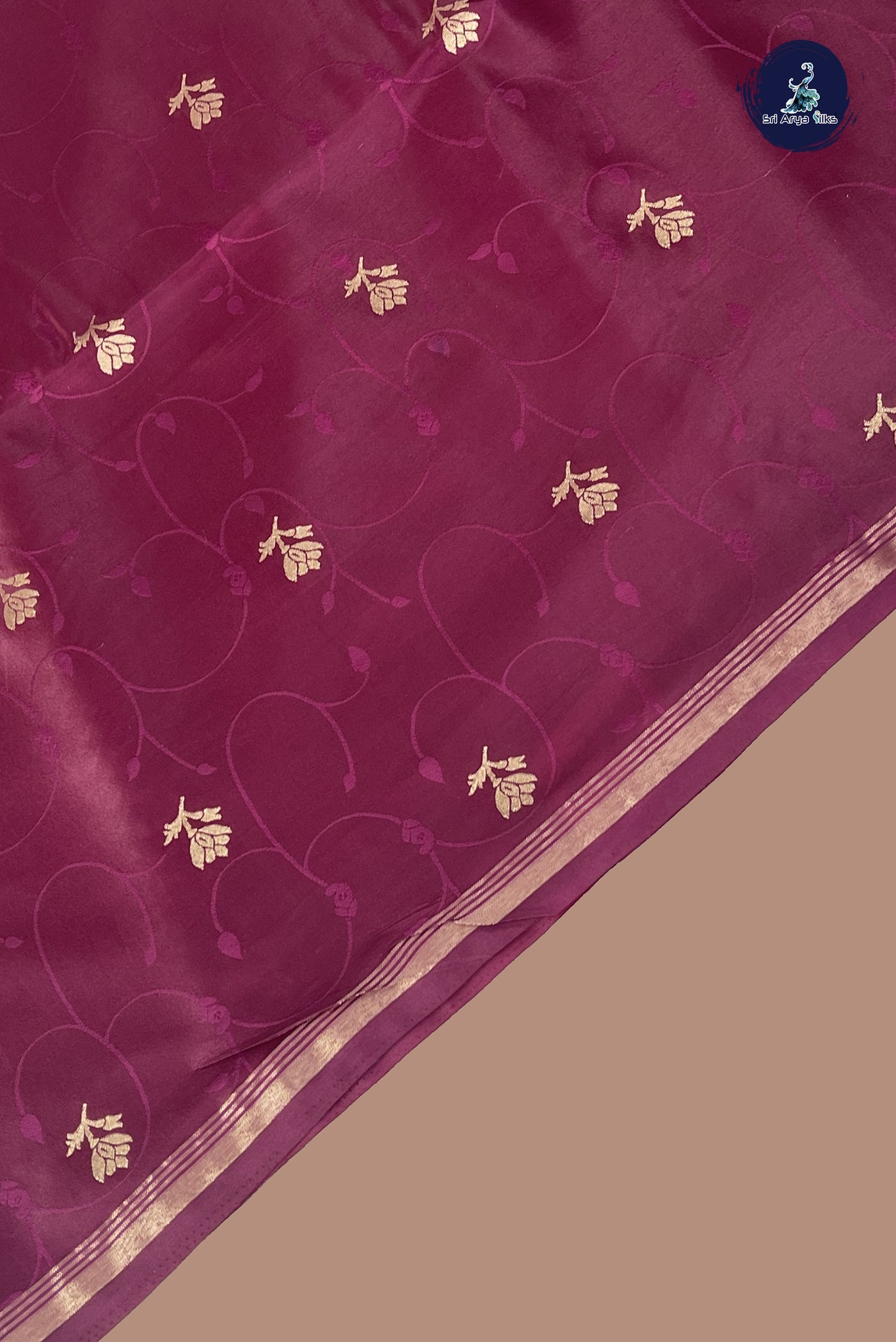Burgundy Semi Silk Saree With Embossed Pattern