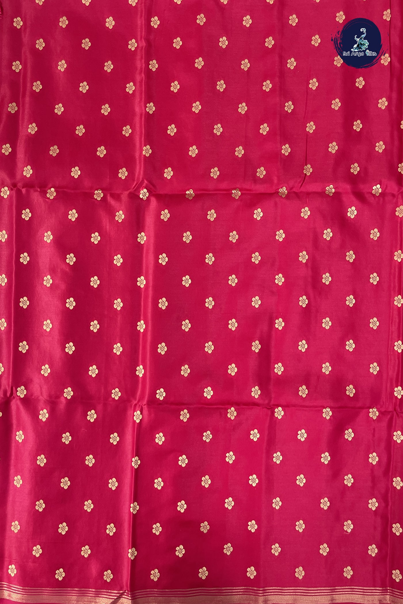 Dark Pink Semi Silk Saree With Zari Buttas Pattern