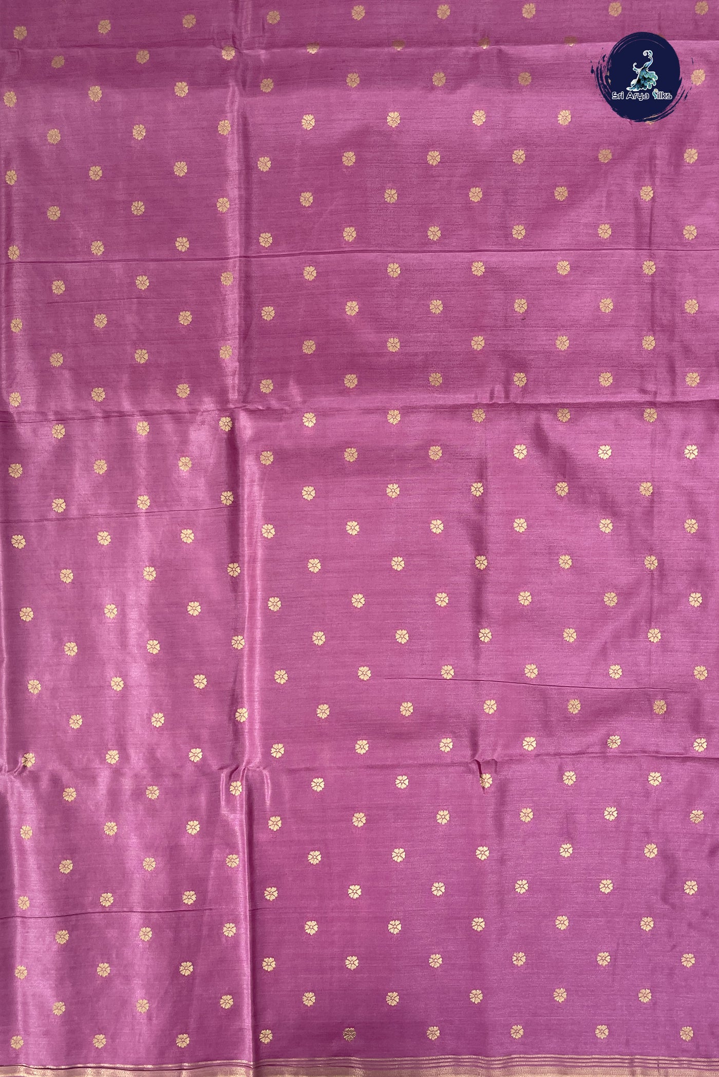 Lotus Pink Semi Silk Saree With Zari Buttas Pattern