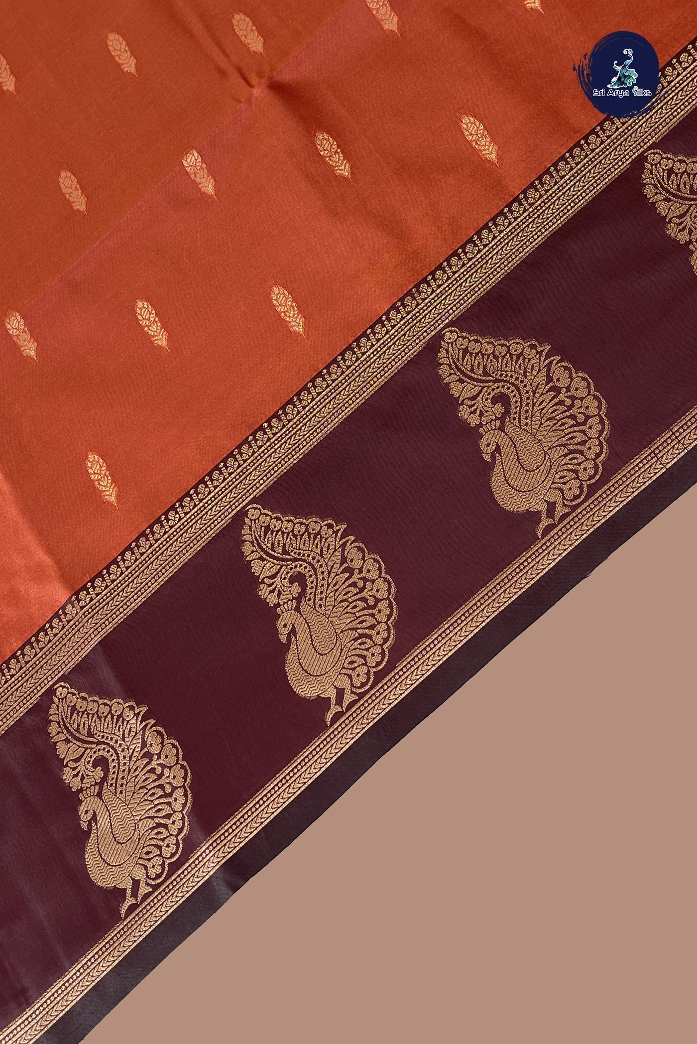 Rust Semi Silk Saree With Zari Buttas Pattern