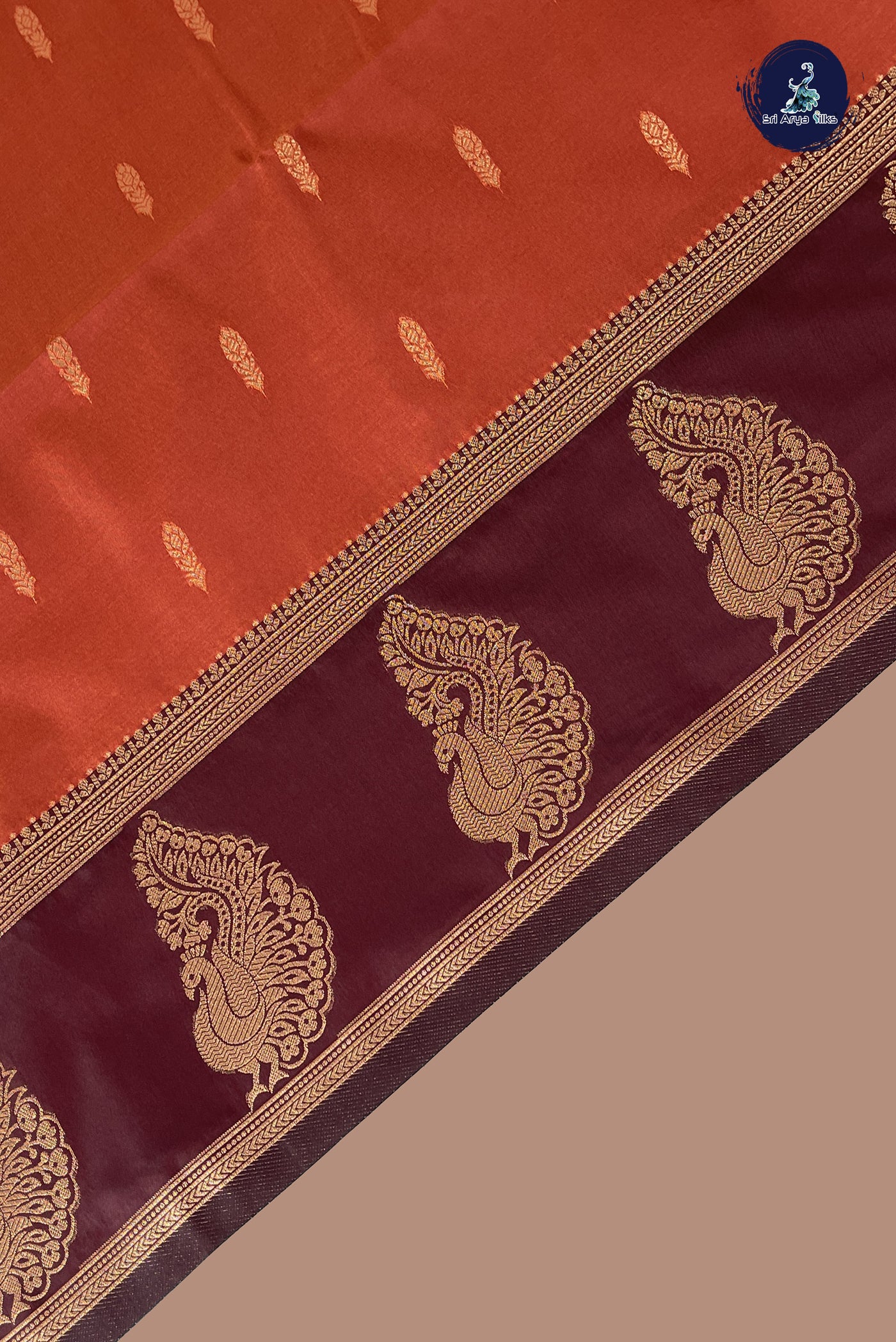 Rust Semi Silk Saree With Zari Buttas Pattern