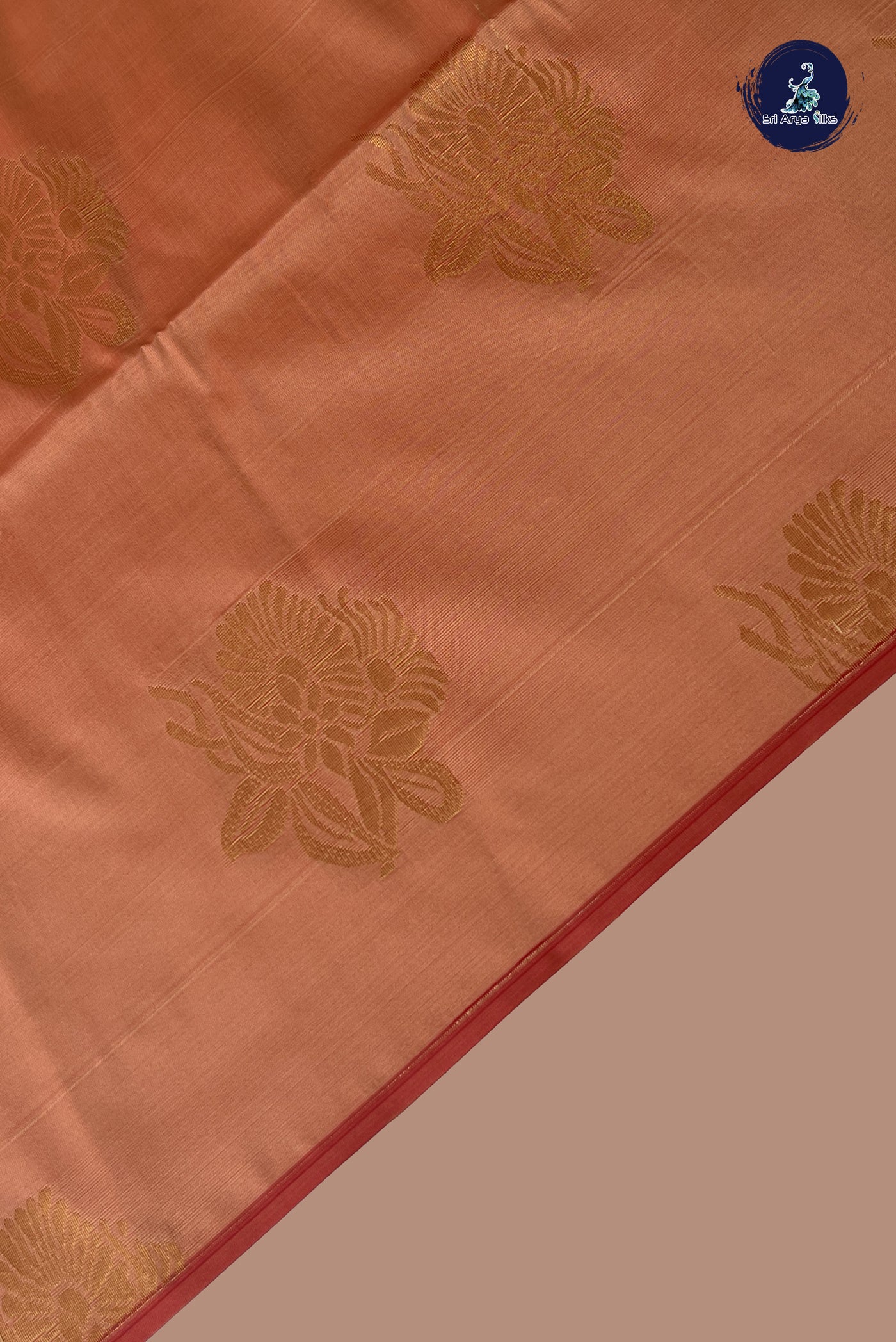 Light Peach Semi Silk Saree With Zari Buttas Pattern