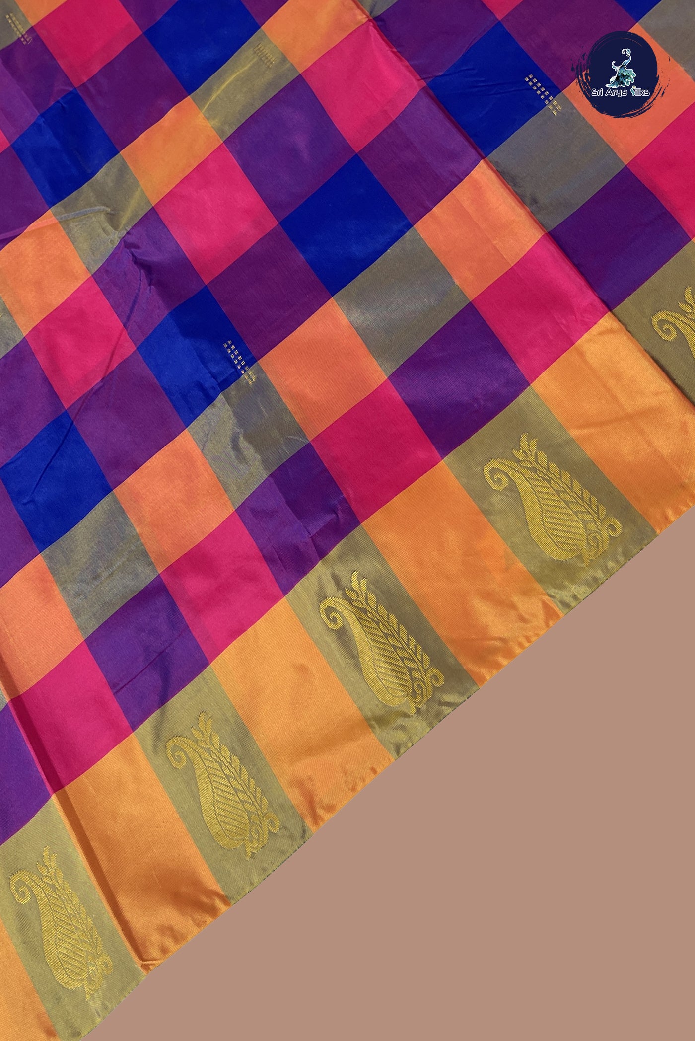 Multi Colour Semi Silk Saree With Paalum Pazham Kattam Pattern
