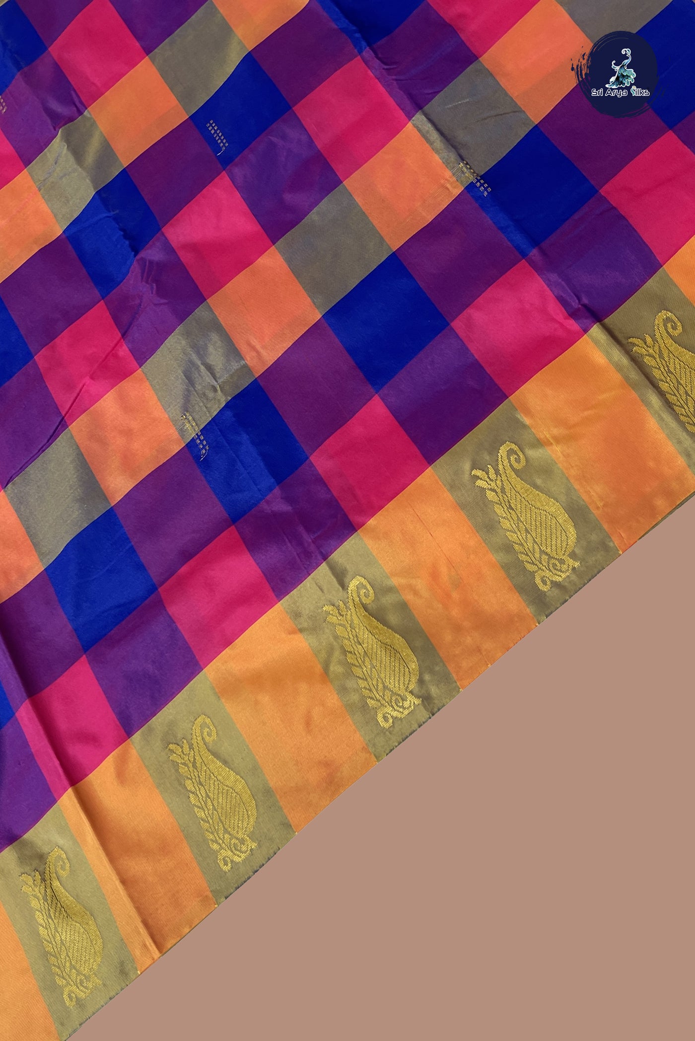 Multi Colour Semi Silk Saree With Paalum Pazham Kattam Pattern