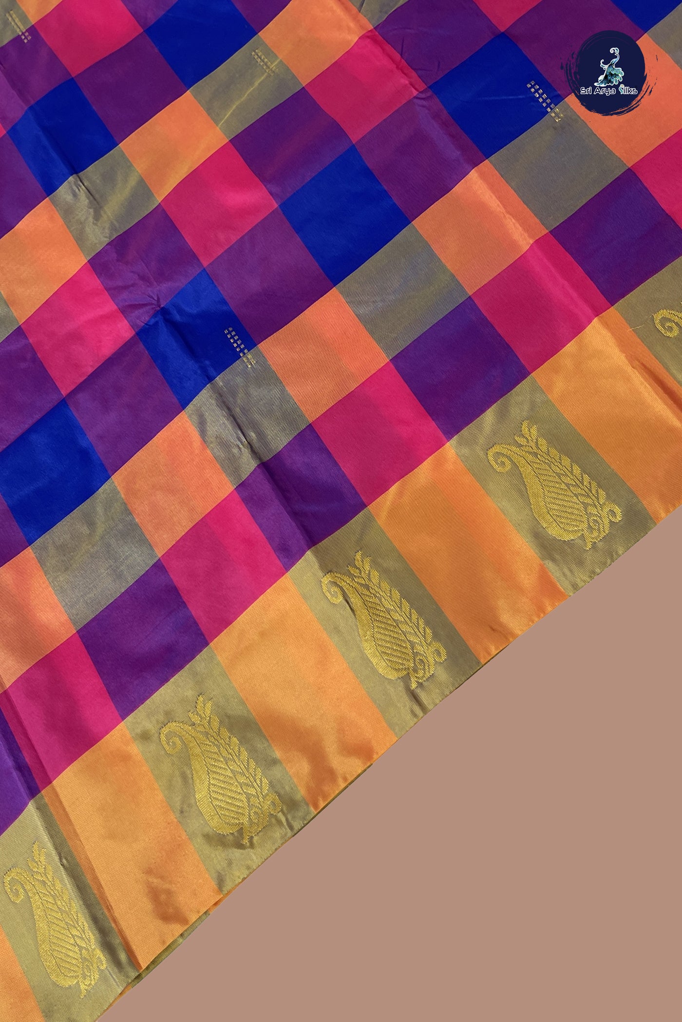 Multi Colour Semi Silk Saree With Paalum Pazham Kattam Pattern