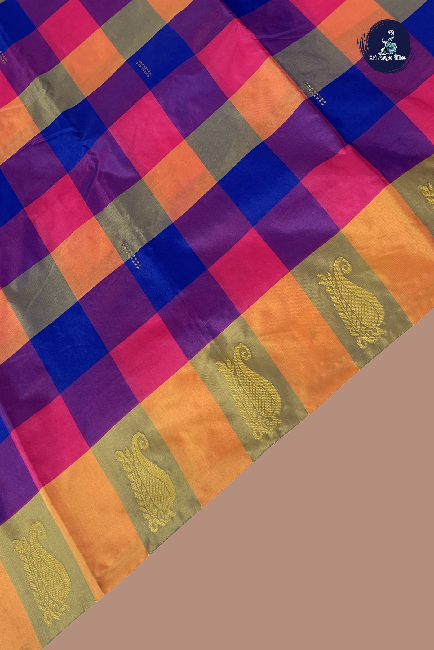 Multi Colour Semi Silk Saree With Paalum Pazham Kattam Pattern