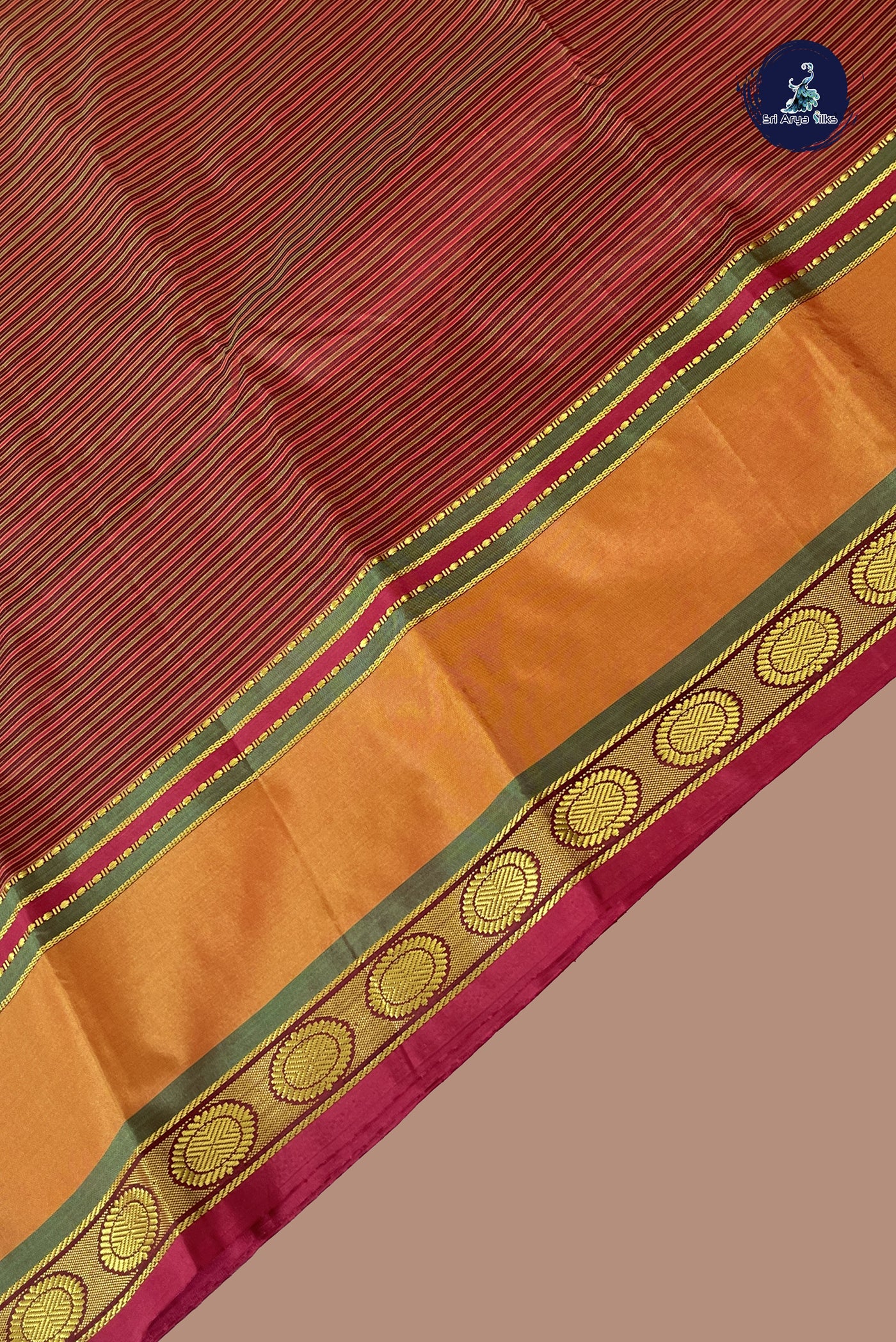 Arakku Semi Silk Saree With Stripes Pattern