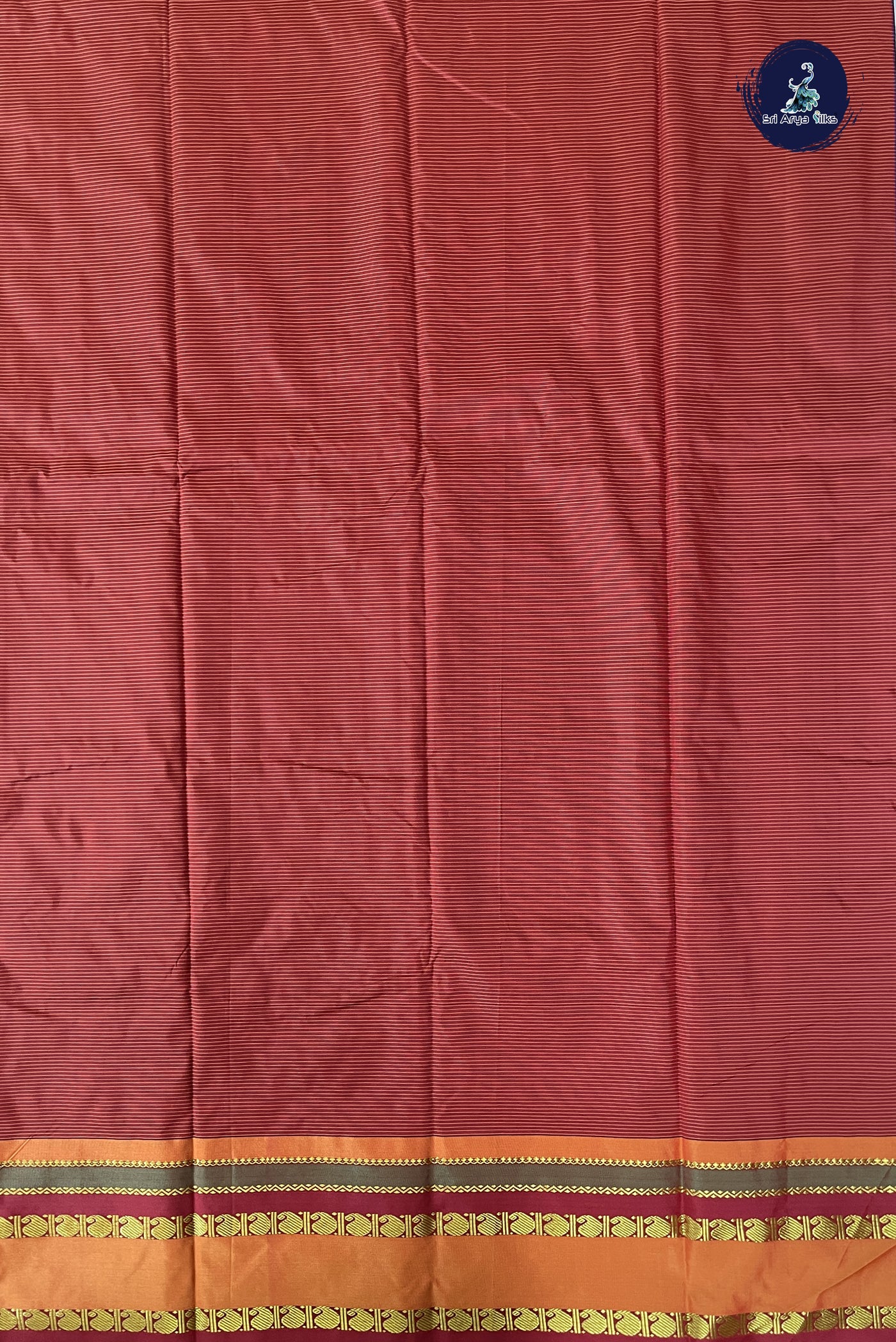 Violet Semi Silk Saree With Stripes Pattern