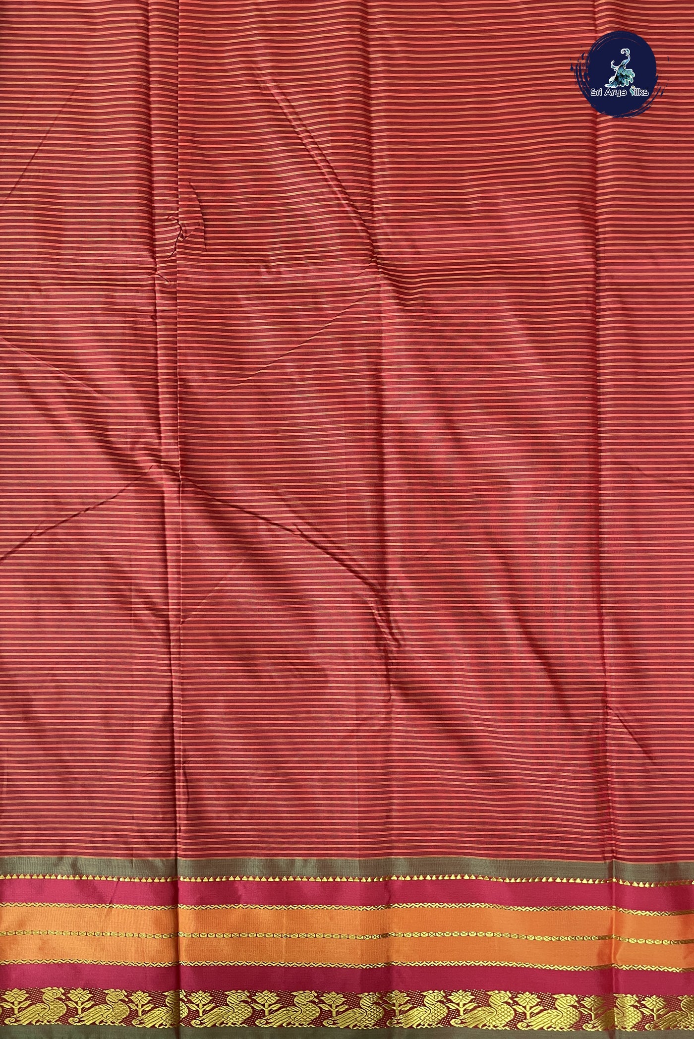 Blue Semi Silk Saree With Stripes Pattern