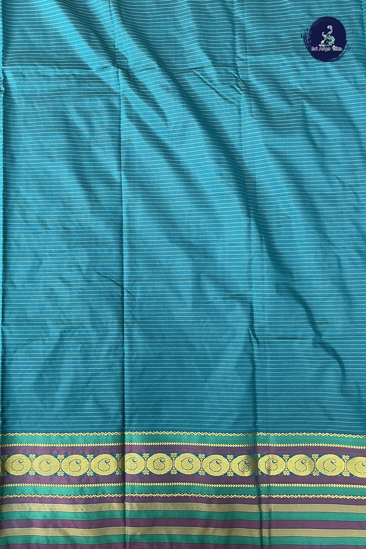 Maroon Semi Silk Saree With Stripes Pattern