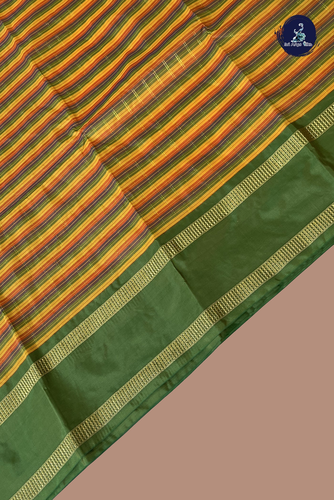 Multi Colour Semi Silk Saree With Checked Pattern