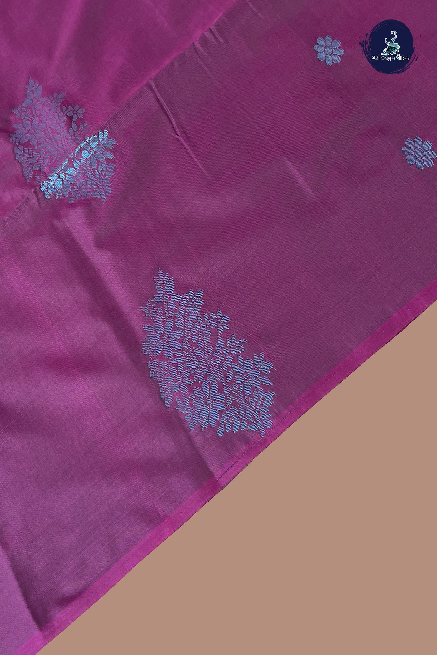 Dual Tone Purple Semi Soft Silk Saree With Zari Buttas Pattern