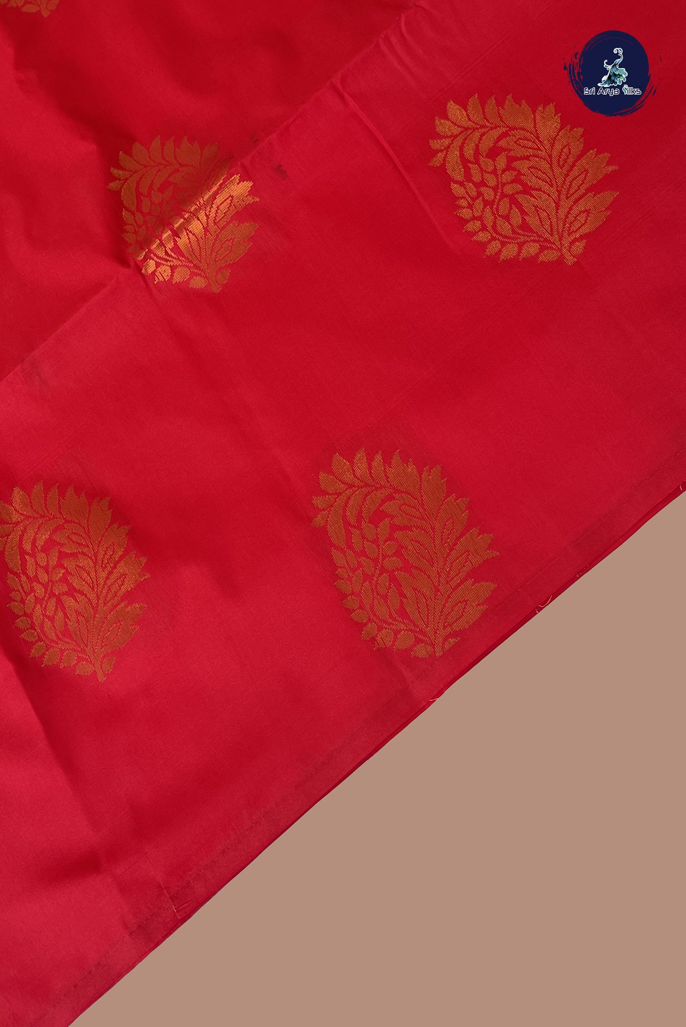 Red Semi Soft Silk Saree With Zari Buttas Pattern