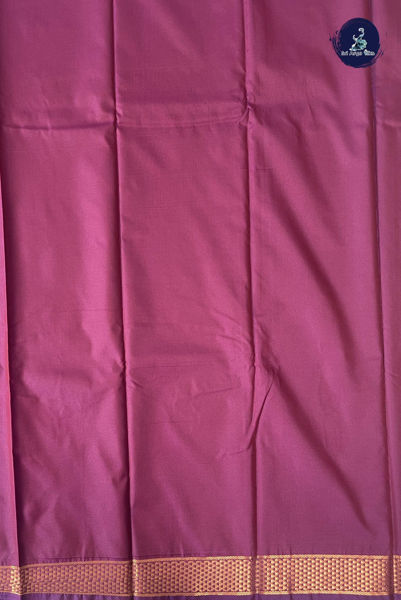 Violet Semi Silk Saree With Plain Pattern