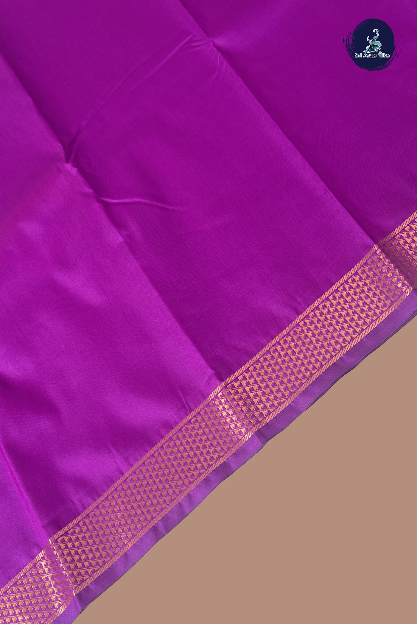 Purple Semi Silk Saree With Plain Pattern