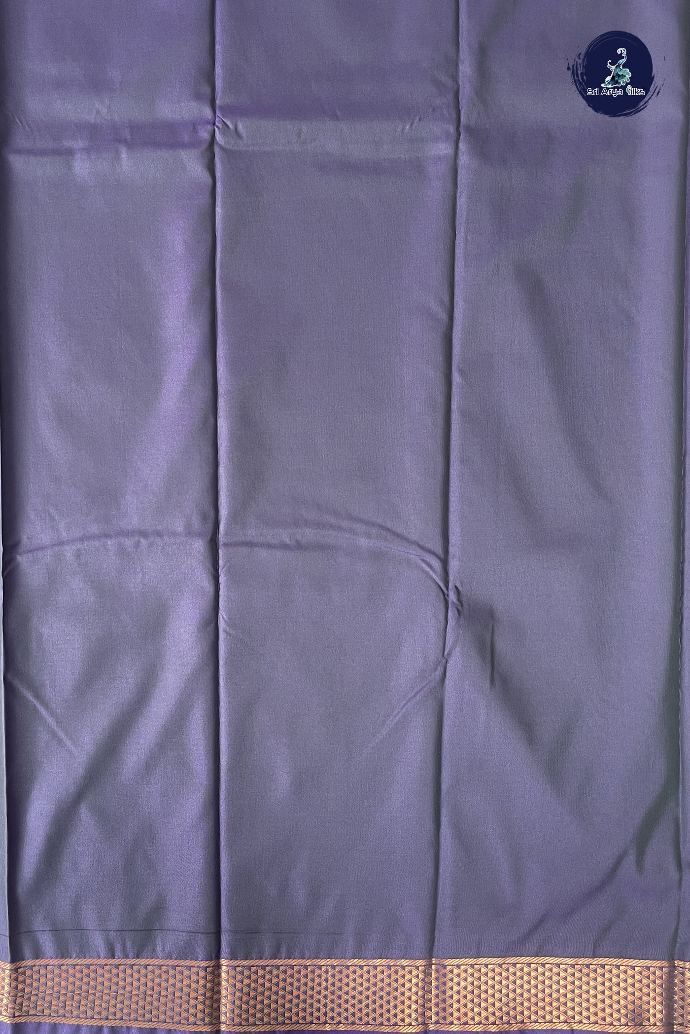 Purple Semi Silk Saree With Plain Pattern