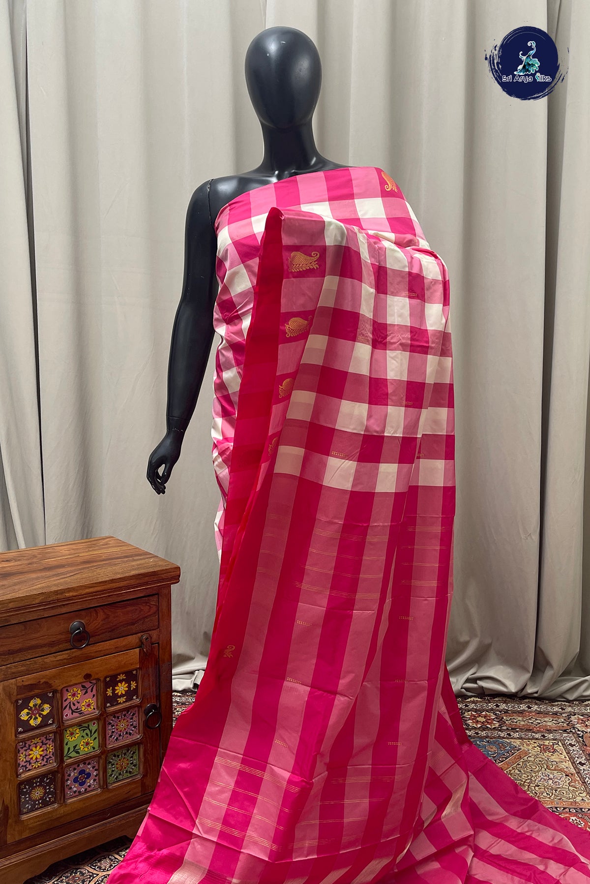Multi Colour Semi Silk Saree With Paalum Pazham Kattam Pattern