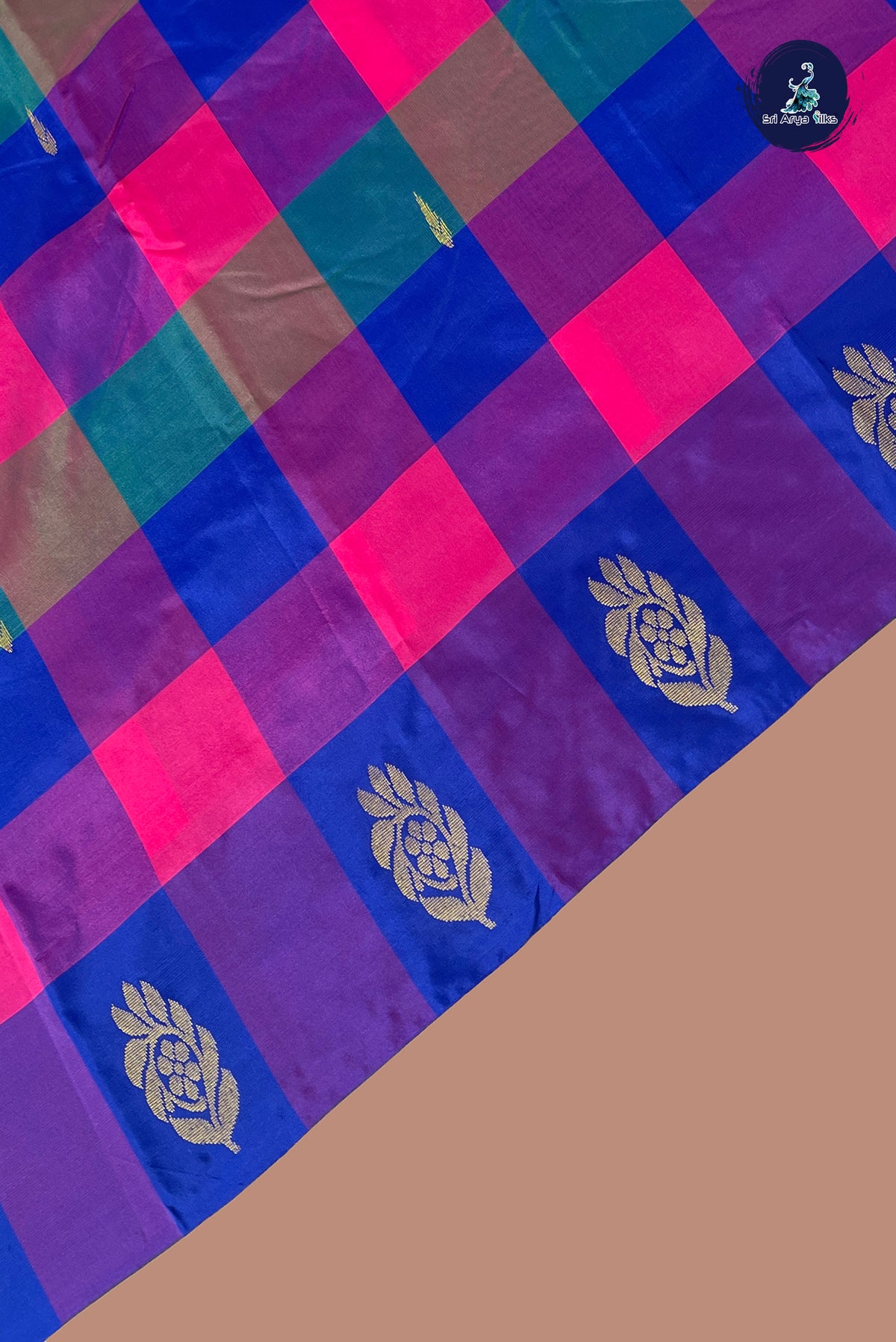 Multi Colour Semi Silk Saree With Paalum Pazham Kattam Pattern