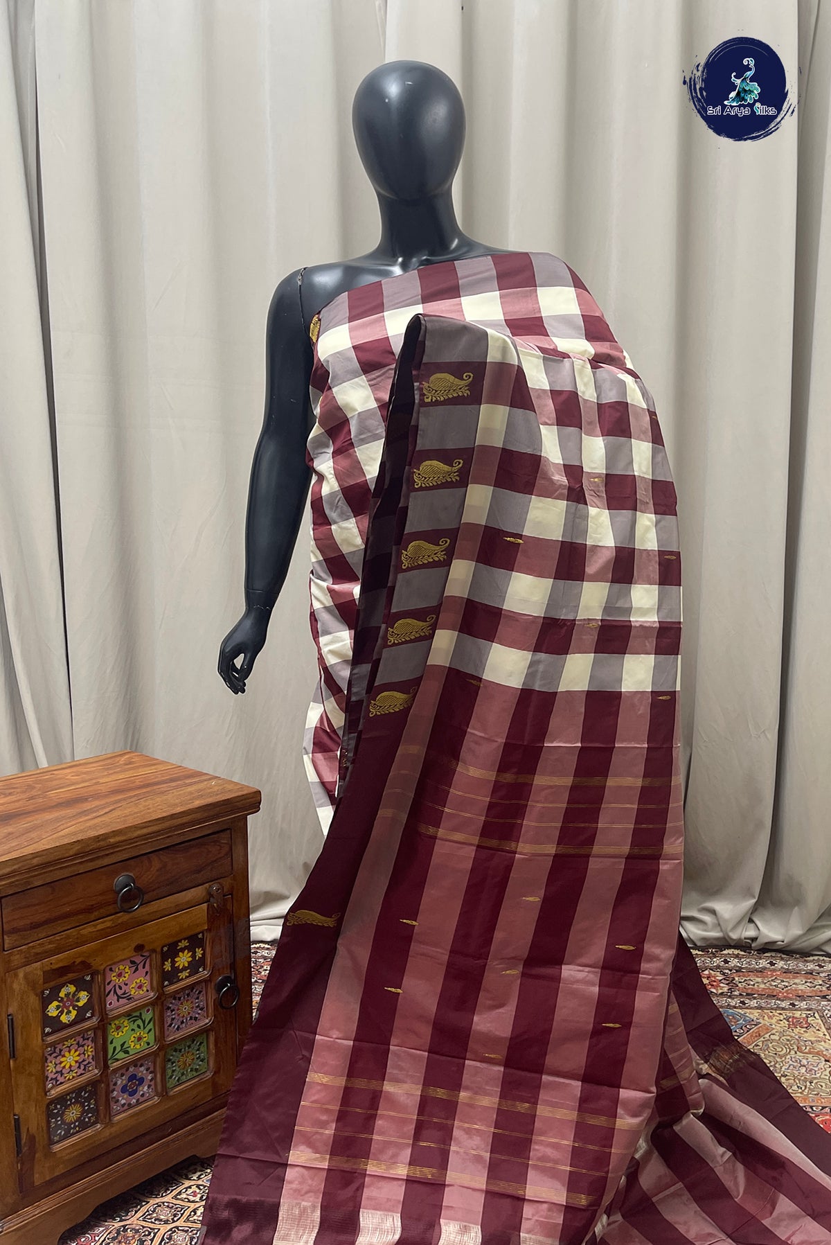 Multi Colour Semi Silk Saree With Paalum Pazham Kattam Pattern