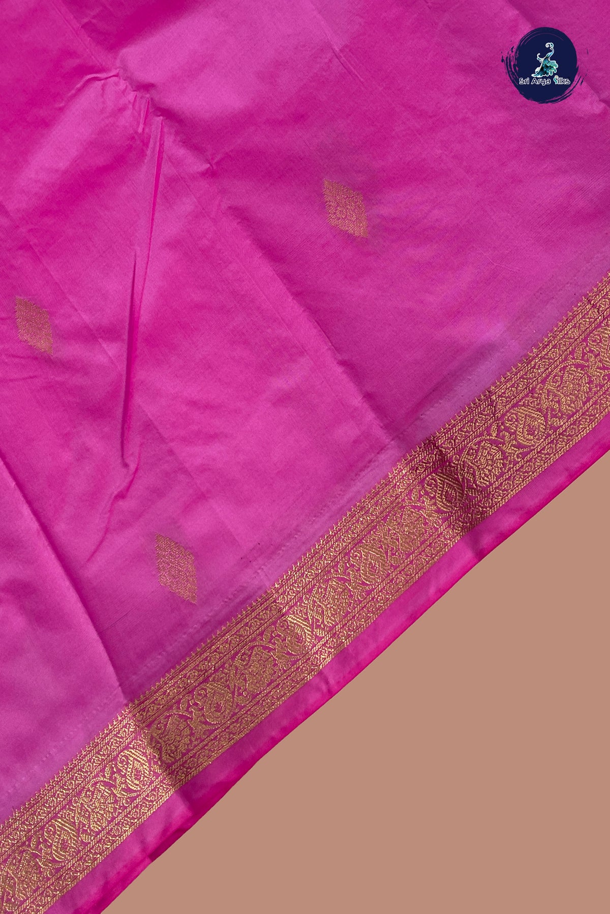Lotus Pink Semi Silk Saree With Zari Buttas Pattern