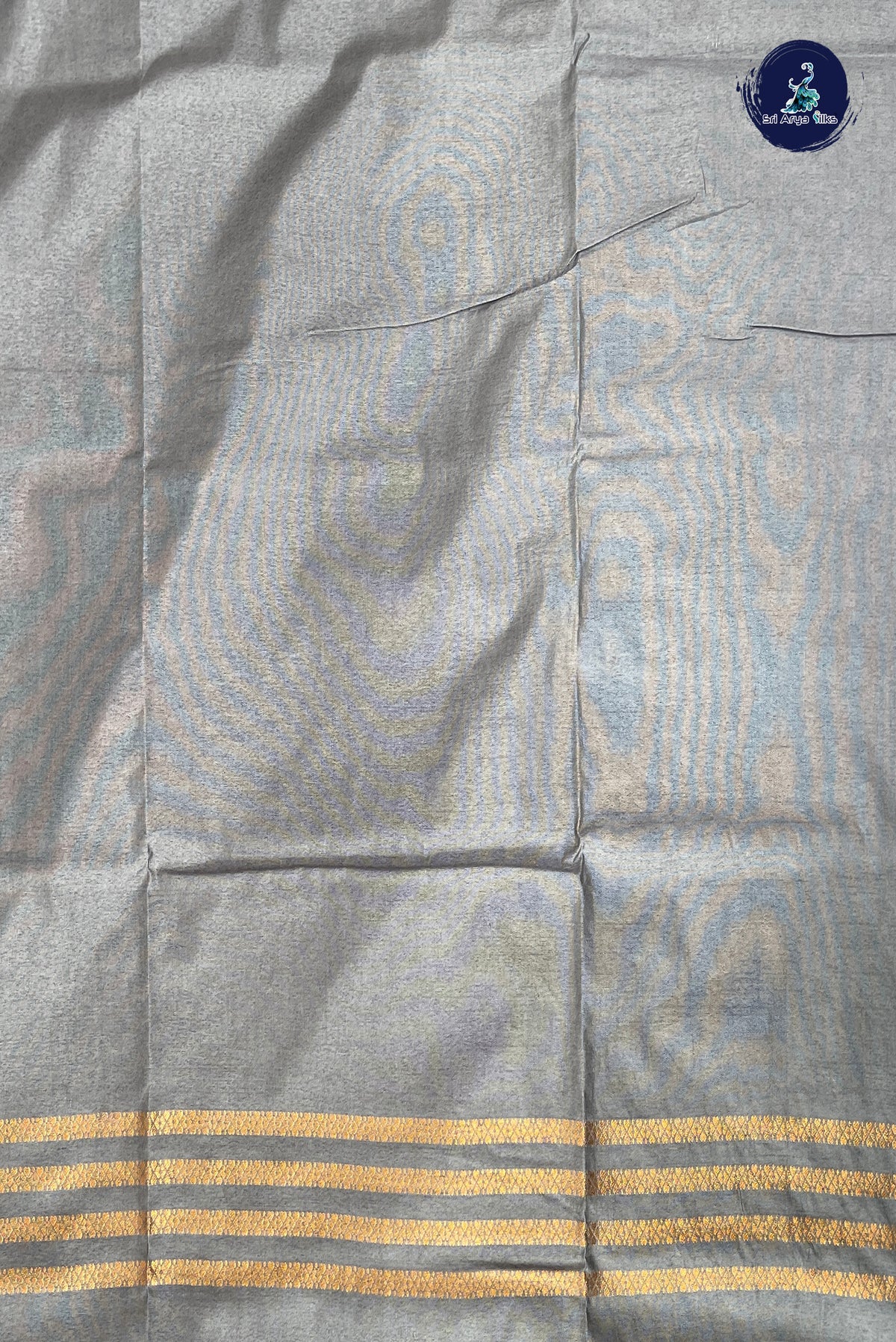 Grey Semi Silk Saree With Zari Buttas Pattern