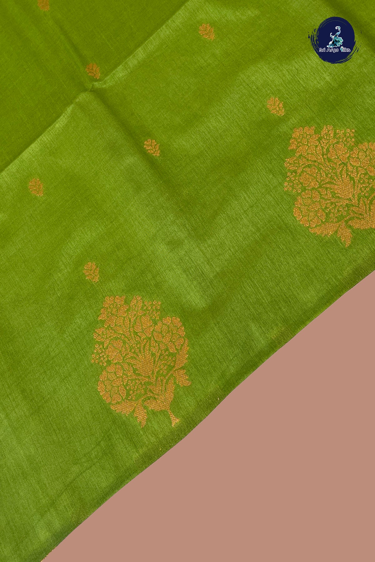 Green Semi Silk Saree With Zari Buttas Pattern