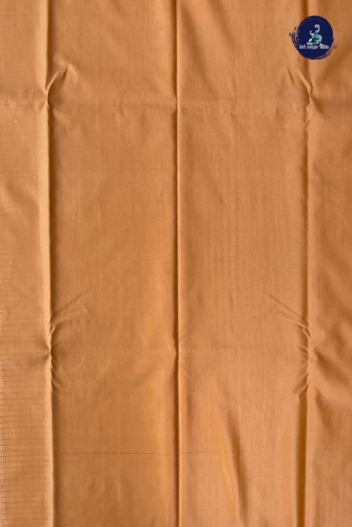 Peach Semi Silk Saree With Stripes Pattern