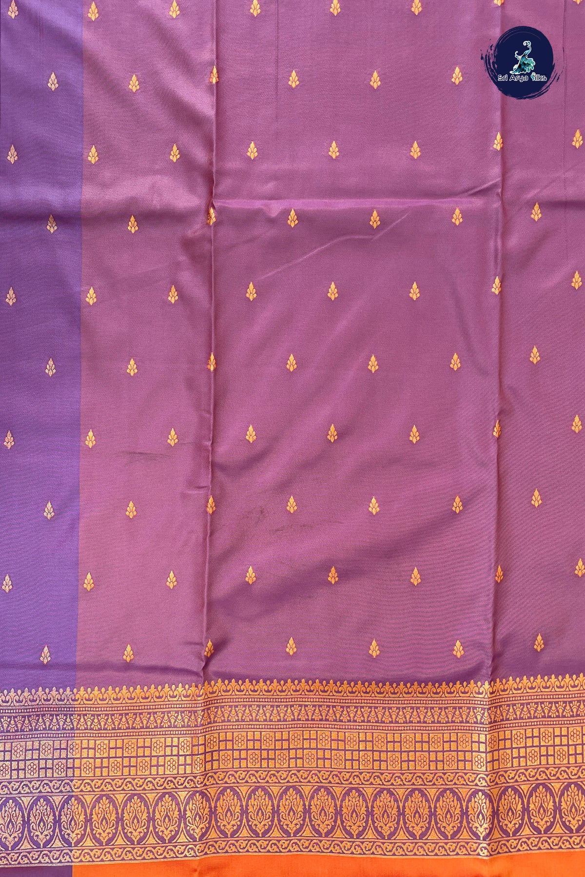 Lite Mustard Orange Semi Silk Saree With Zari Buttas Pattern