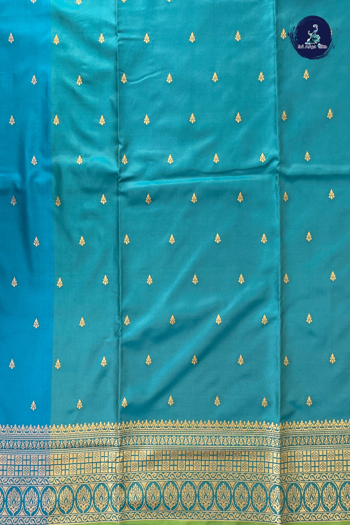Lime Green Semi Silk Saree With Zari Buttas Pattern