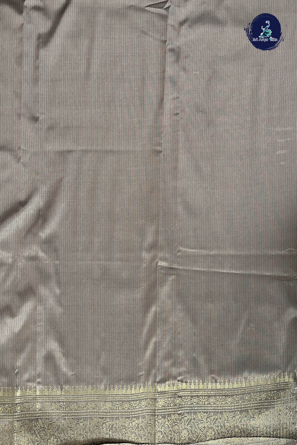 Dual Tone Grey Semi Soft Silk Saree With Zari Buttas Pattern