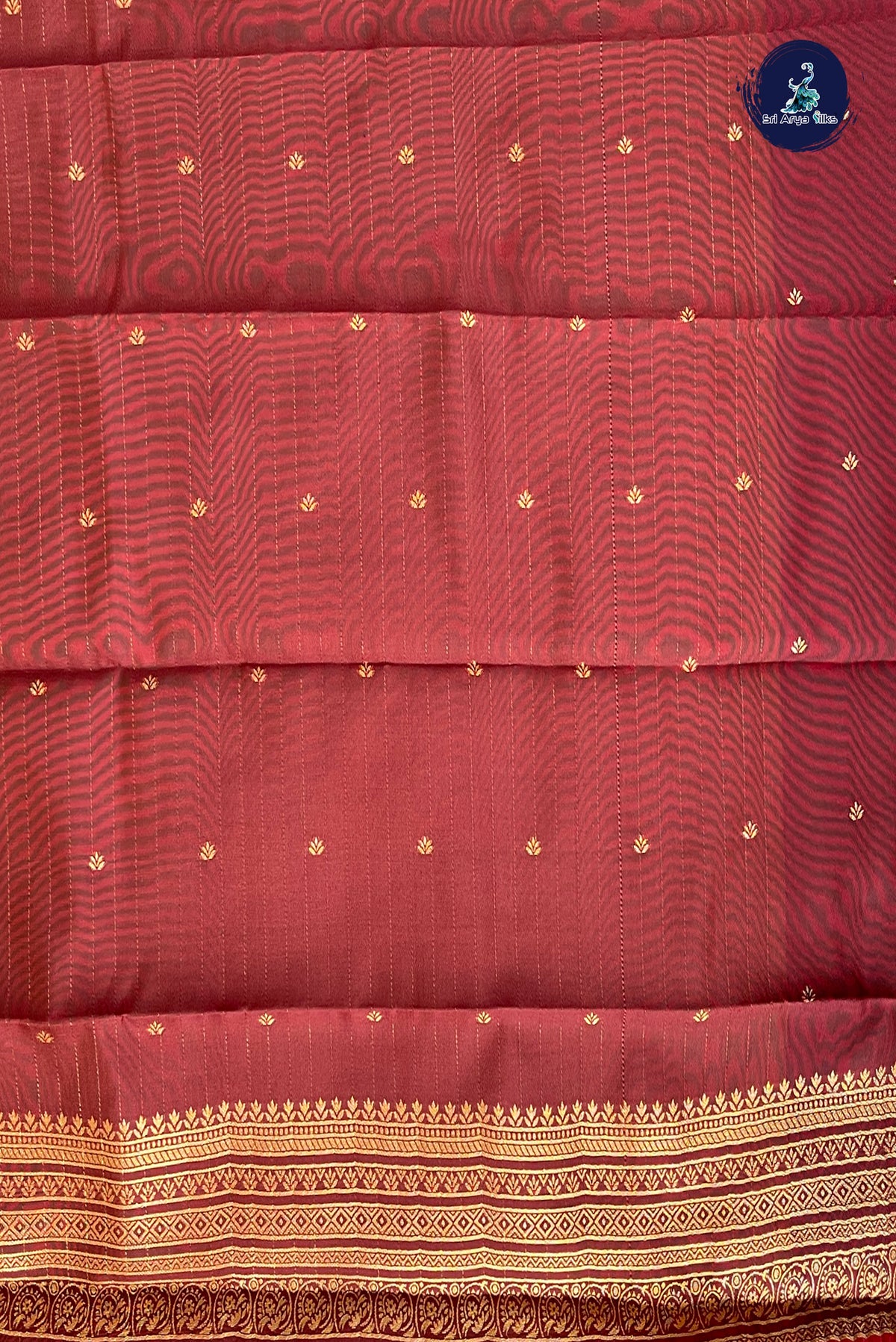 Orange Semi Silk Saree With Zari Checked Pattern