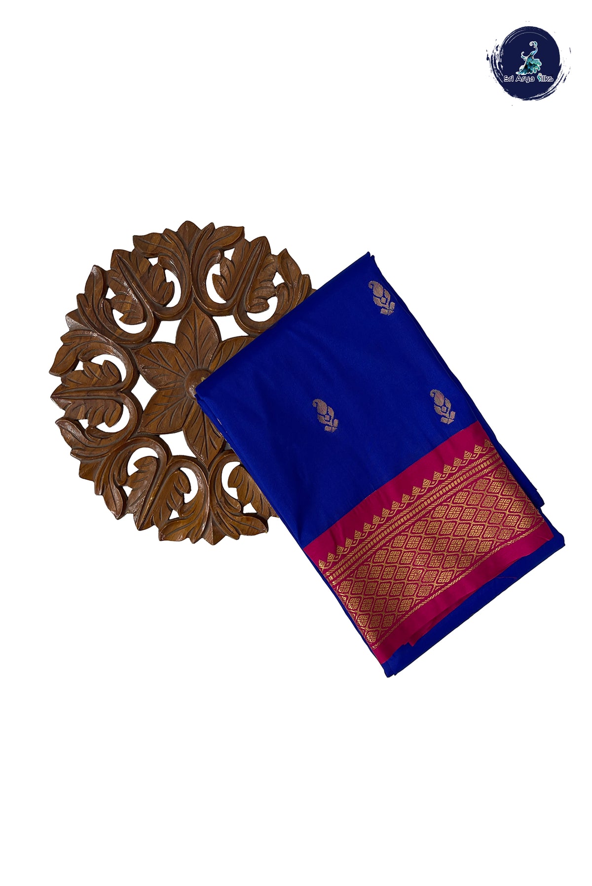 MS Blue Semi Silk Saree With Zari Buttas Pattern