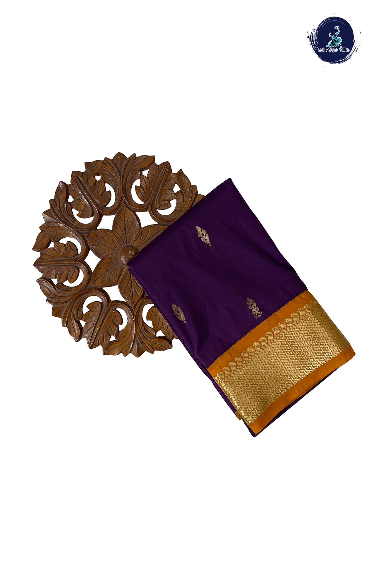 Jamun Semi Silk Saree With Zari Buttas Pattern