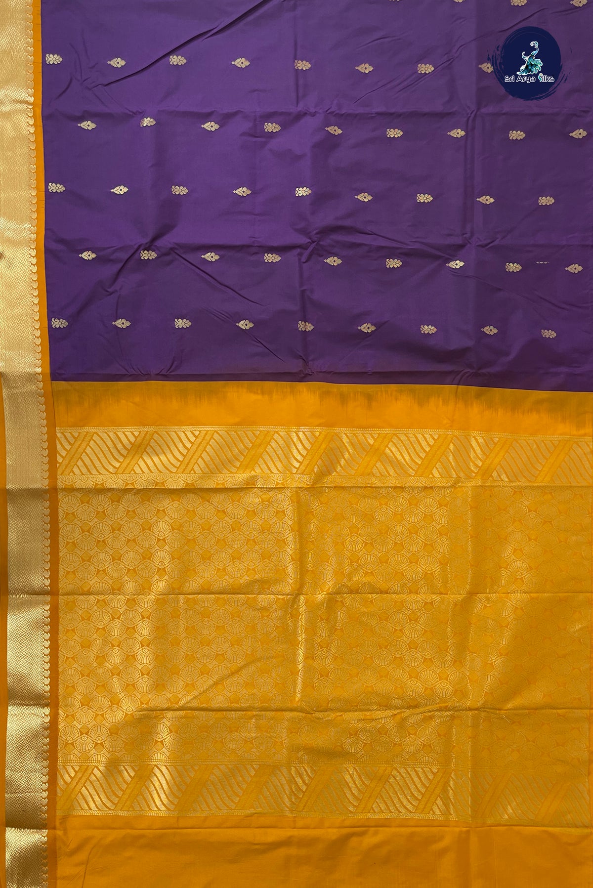Jamun Semi Silk Saree With Zari Buttas Pattern