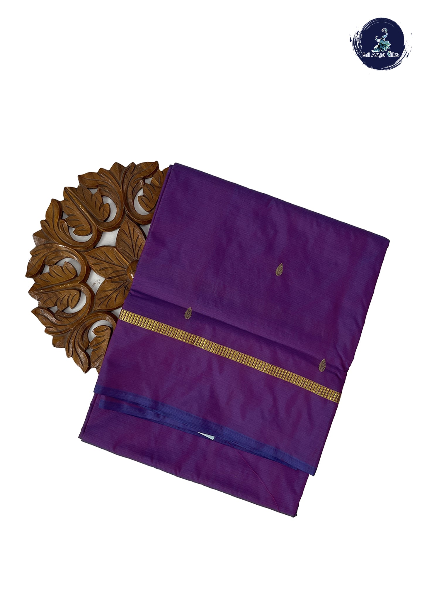 Magenta Purple Madisar Semi Silk Saree With Zari Buttas Pattern