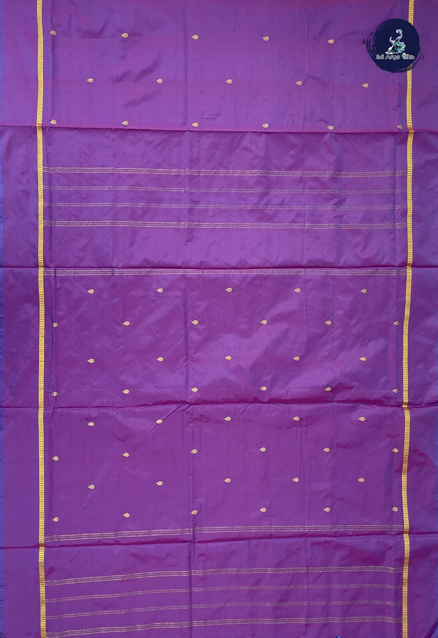 Magenta Purple Madisar Semi Silk Saree With Zari Buttas Pattern