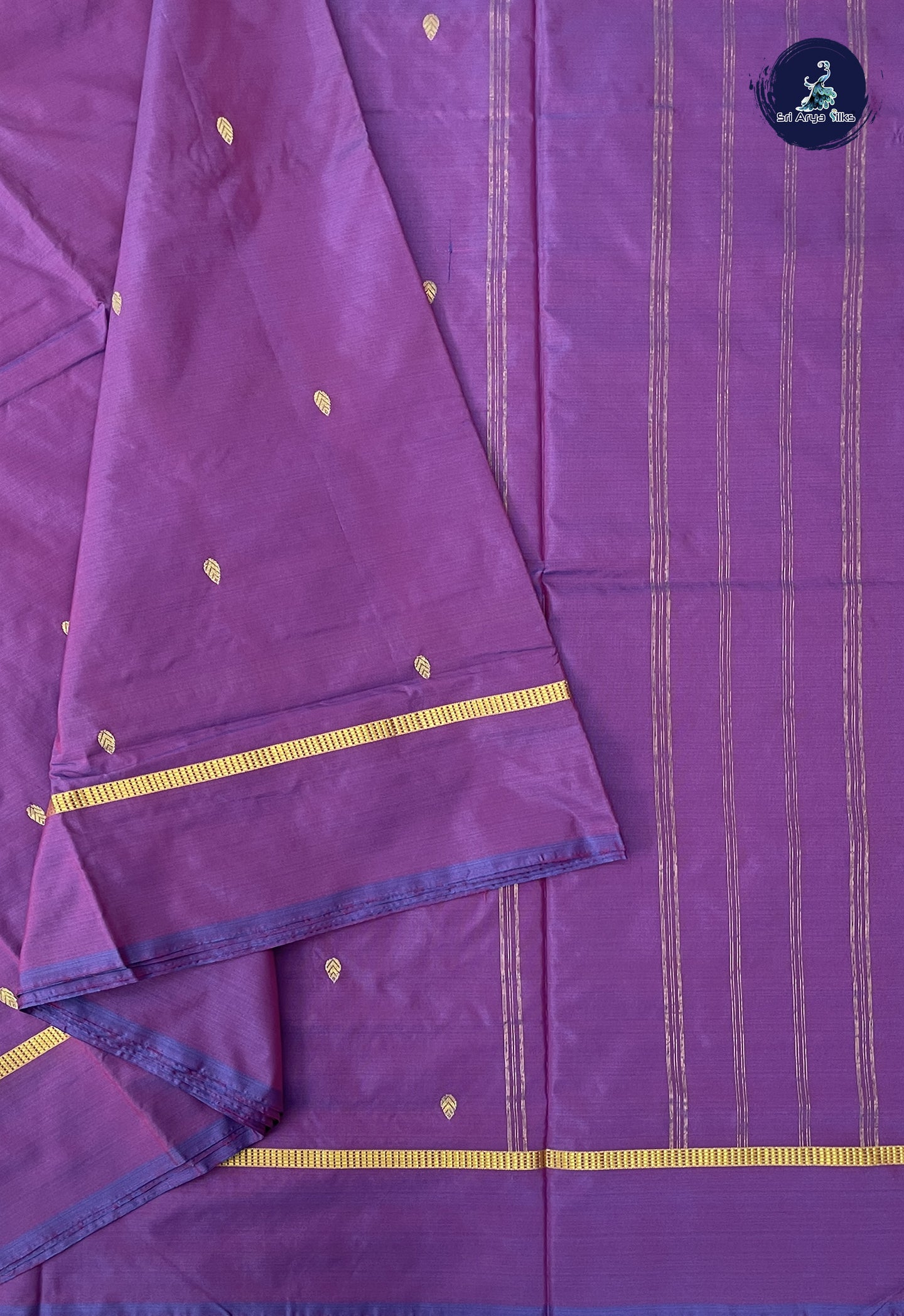 Magenta Purple Madisar Semi Silk Saree With Zari Buttas Pattern
