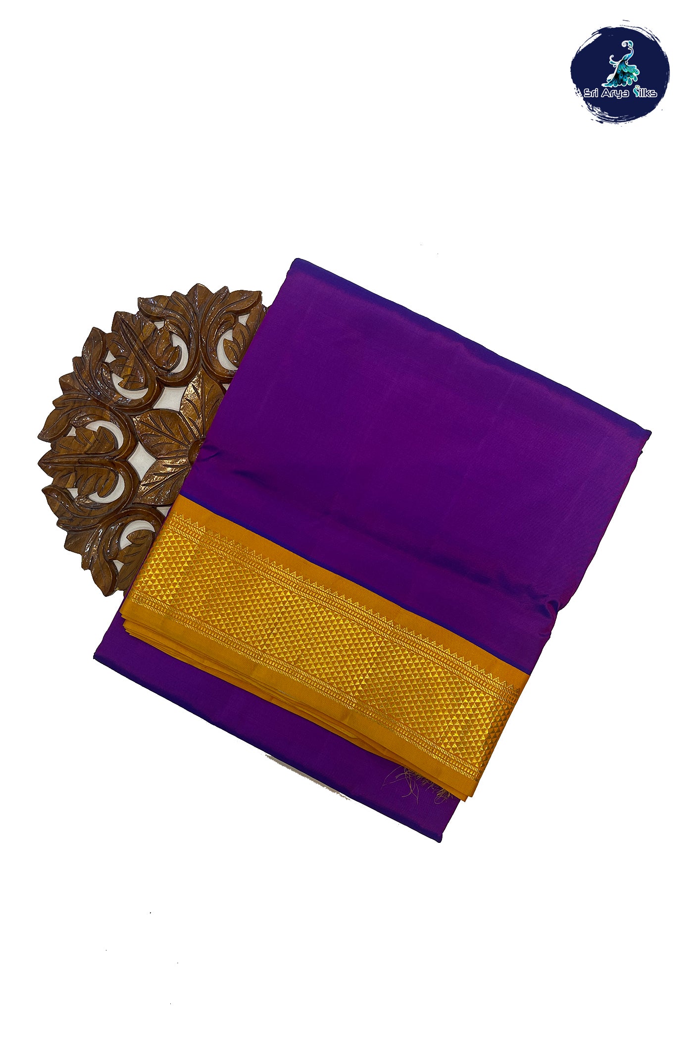 Dual Tone Purple Madisar 10 Yards Silk Saree With Plain Pattern
