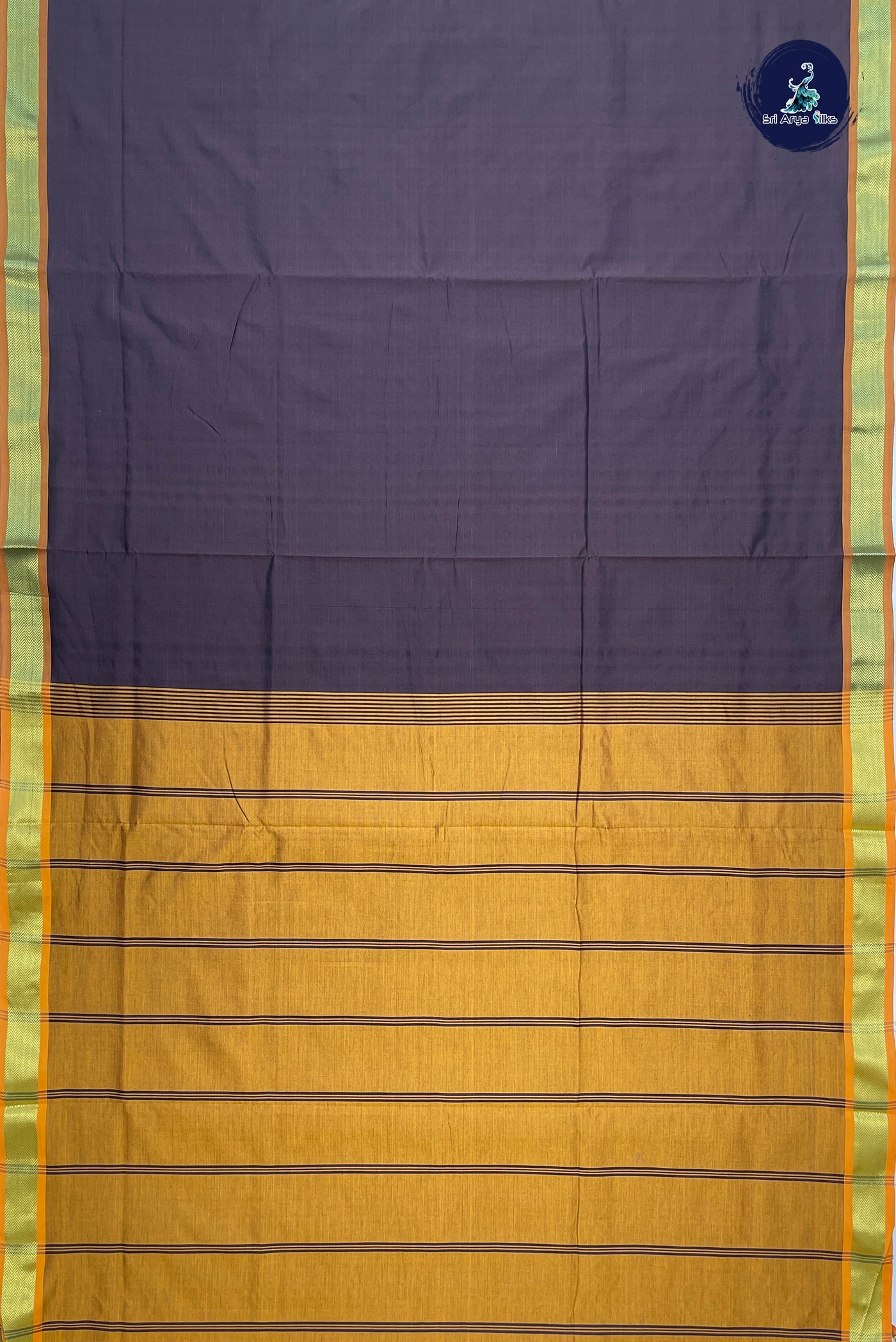 Brown Madisar Semi Silk Cotton Saree With Plain Pattern
