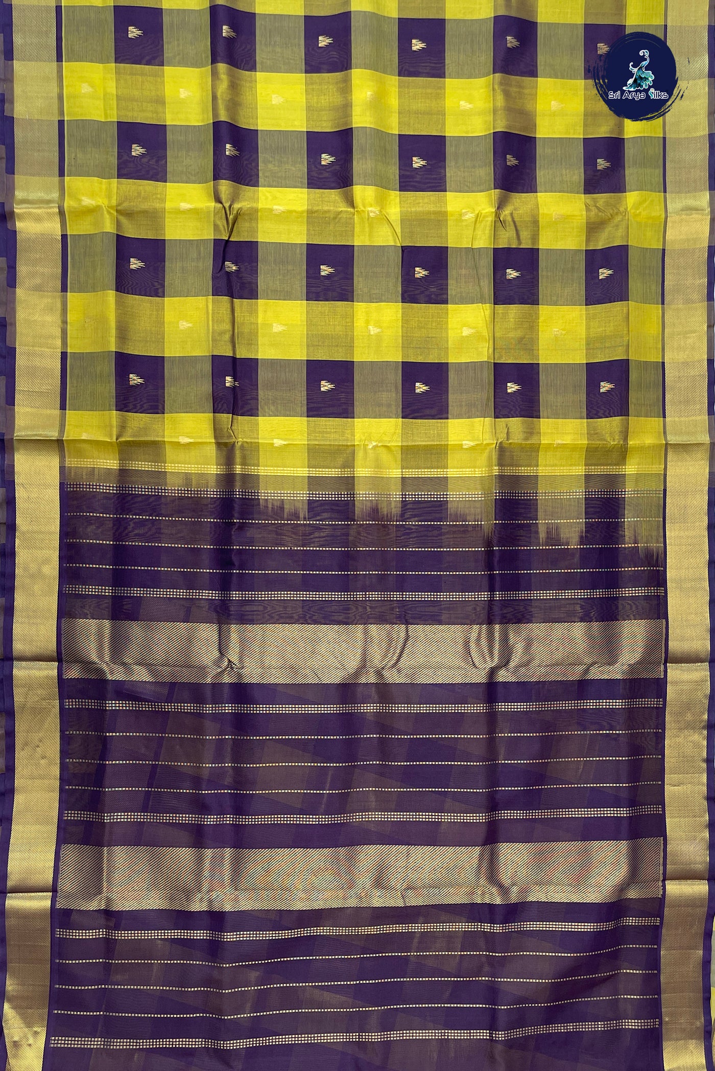 Multi Madisar Semi Silk Cotton Saree With Checked Pattern