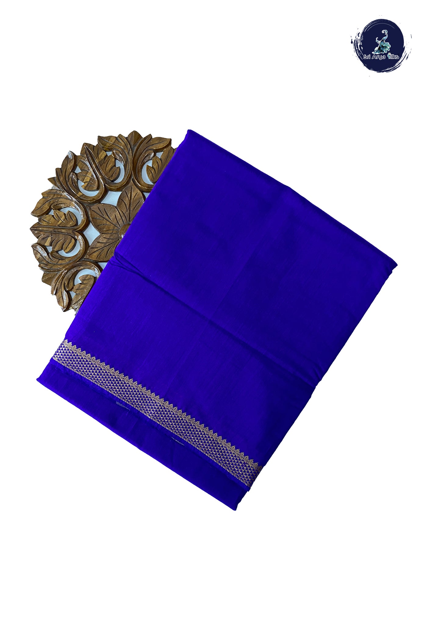 Violet Madisar Semi Silk Cotton Saree With Plain Pattern