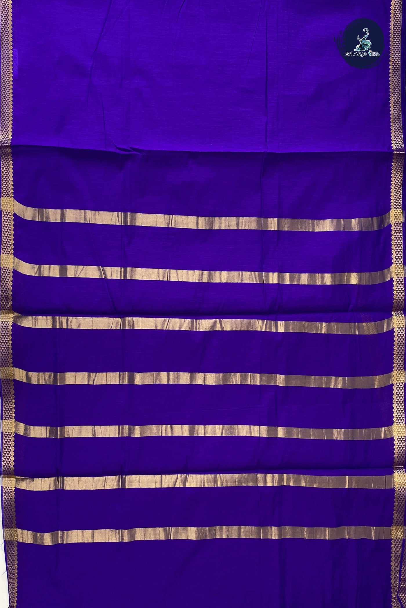 Violet Madisar Semi Silk Cotton Saree With Plain Pattern