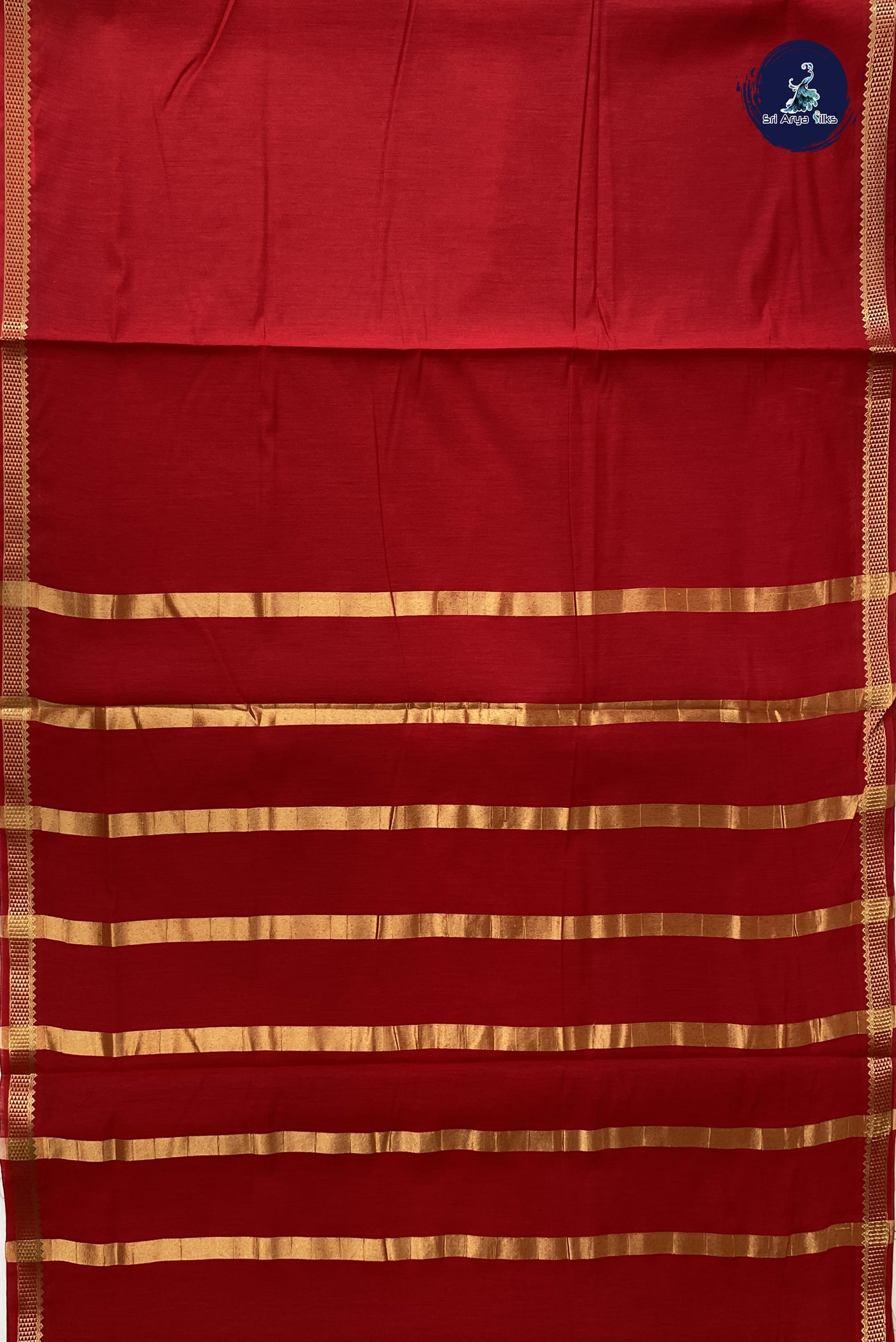 Reddish Pink Madisar Semi Silk Cotton Saree With Plain Pattern