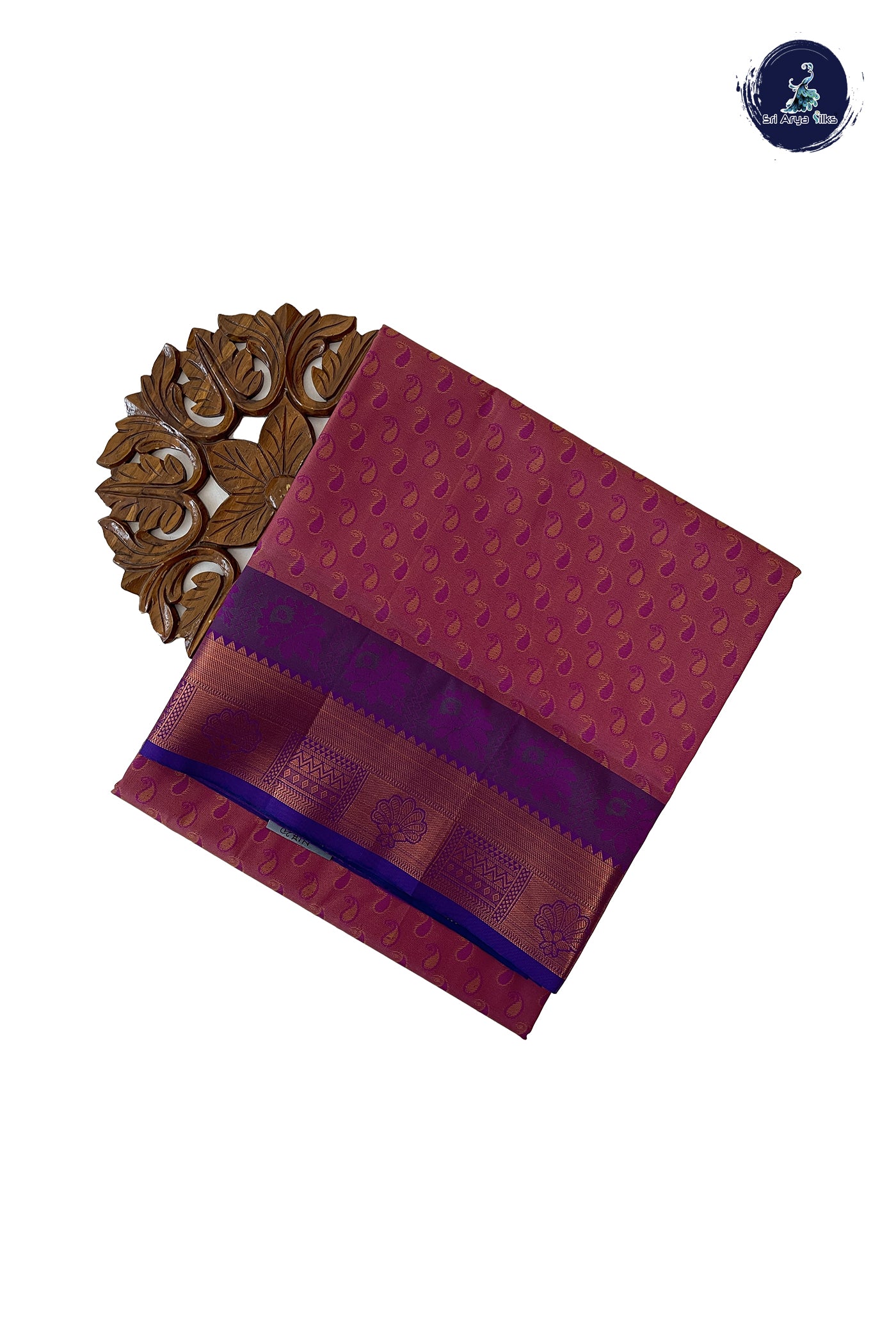 Dual Tone Purple Madisar Semi Silk Saree With Embossed Pattern
