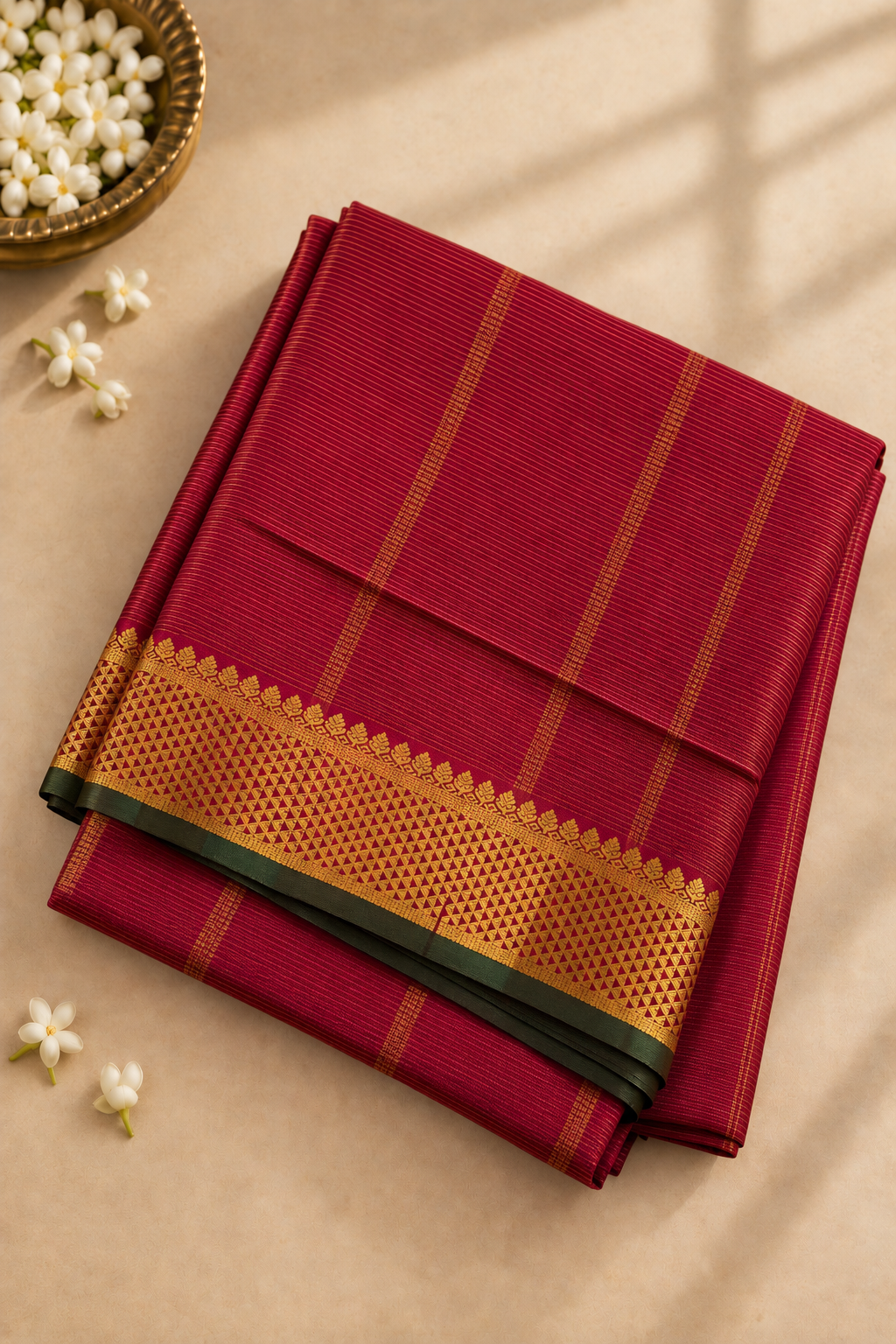 Arakku Madisar 10 Yards Silk Saree With Vaira Oosi Pattern