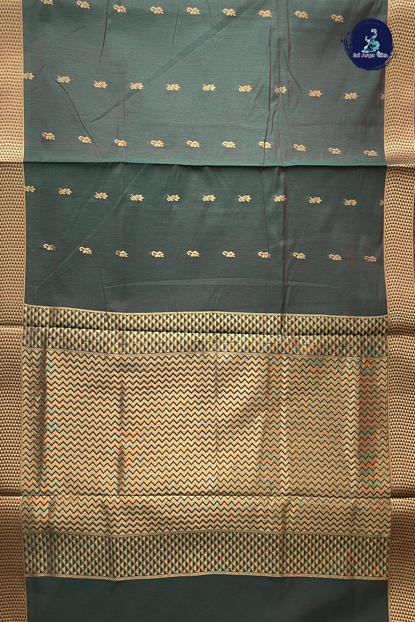Manthulir Madisar Semi Silk Cotton Saree With Zari Buttas Pattern