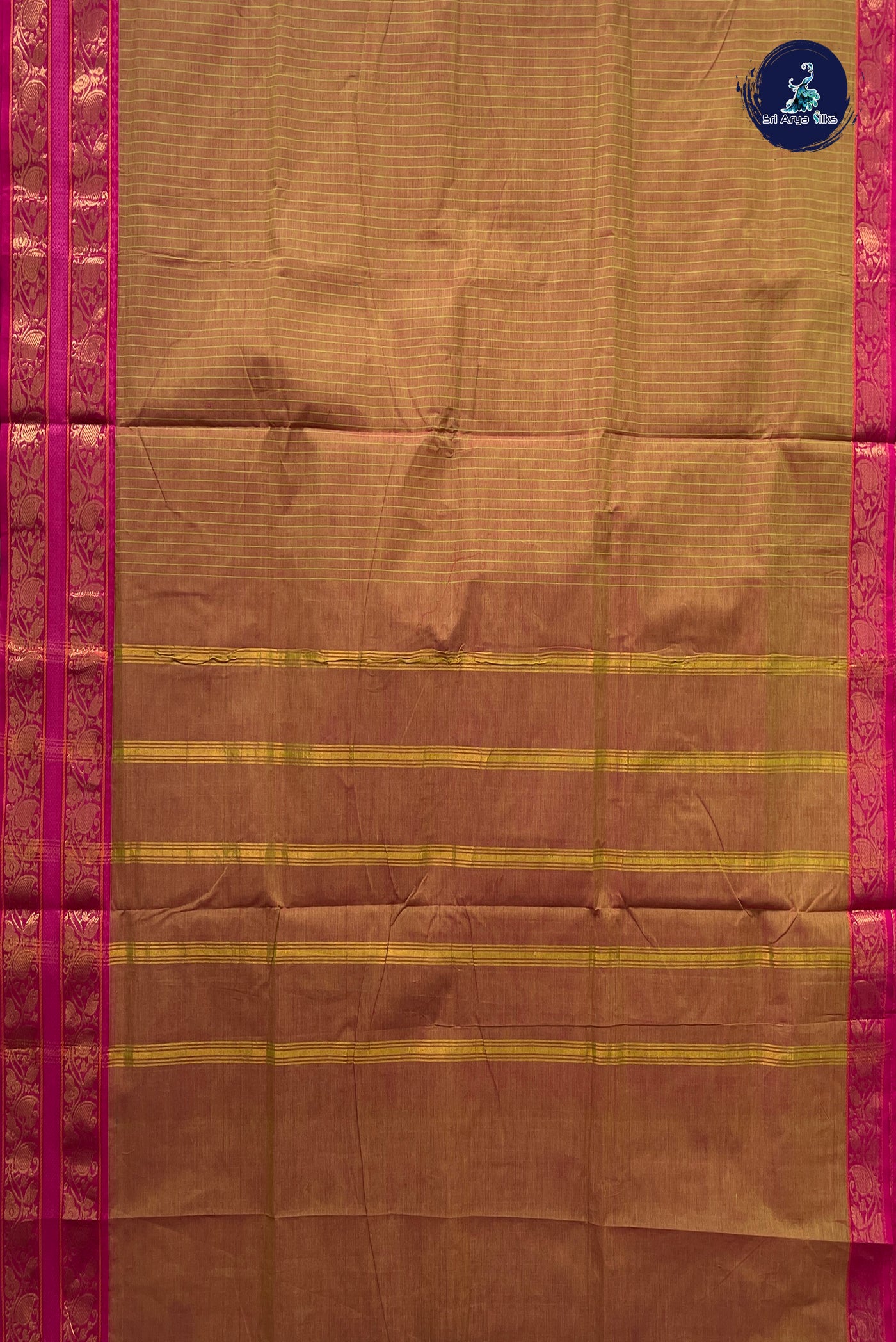 Manthulir 10 Yards Madisar Cotton Saree With Stripes Pattern