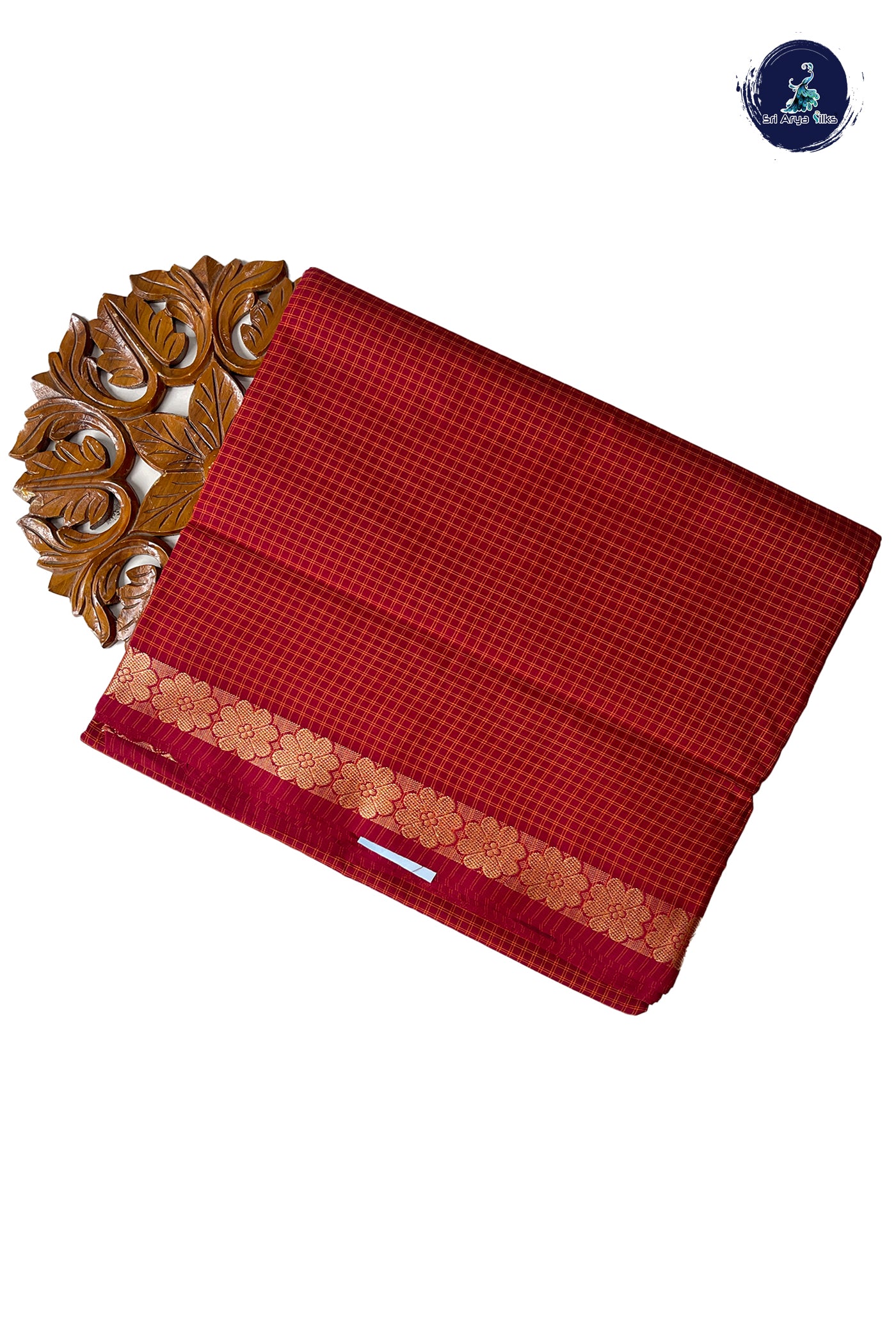 Arakku 10 Yards Madisar Cotton Saree With Checked Pattern