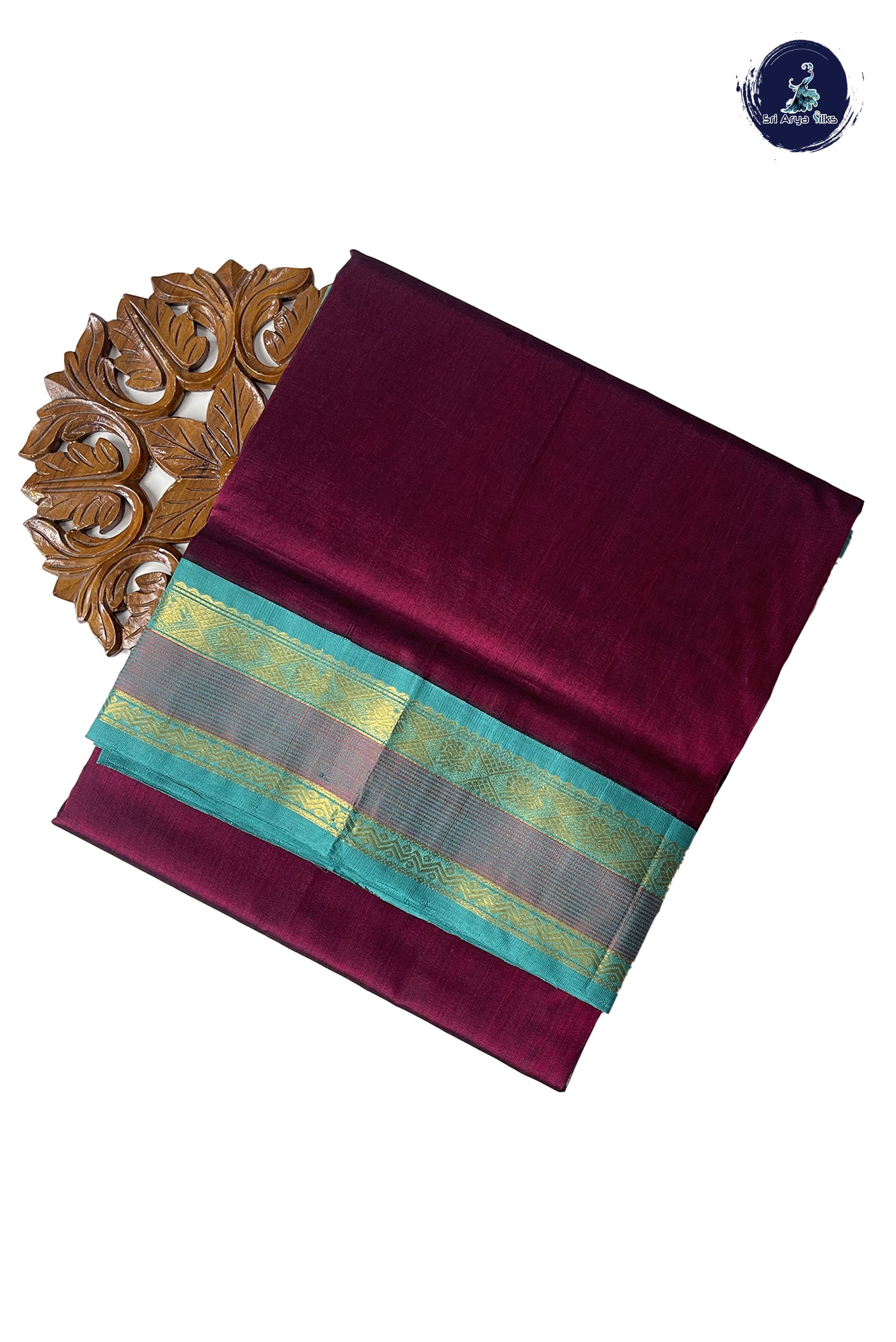 BeetRoot Shade 10 Yards Silk Cotton Saree With Plain Pattern